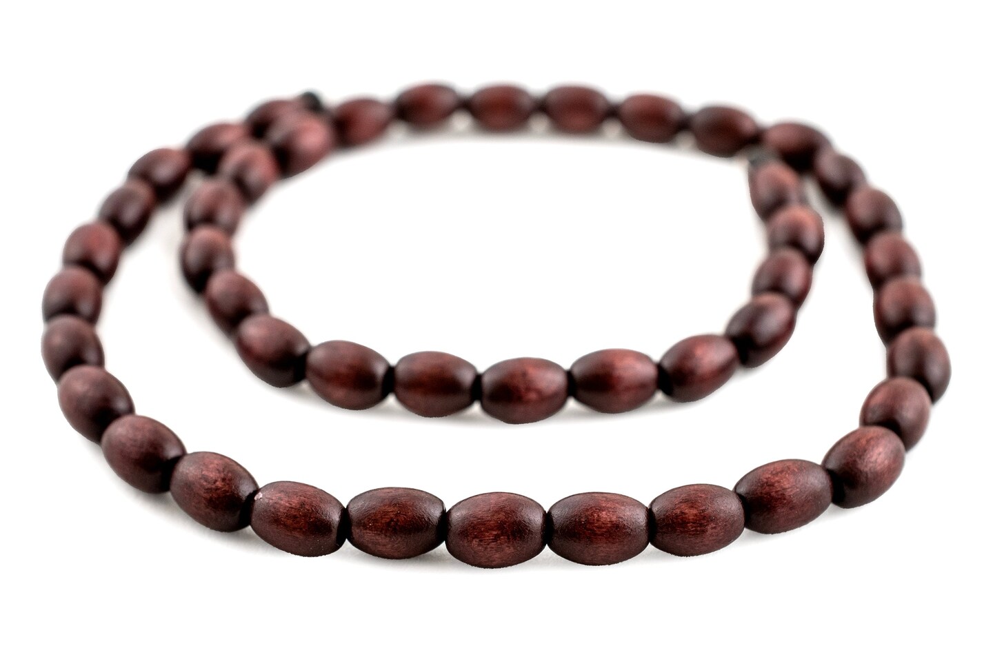 The Bead Chest Dark Brown Oval Natural Wood Beads (9x6mm): Organic Eco-Friendly Wooden Bead Strand for DIY Jewelry, Crafts, Necklace and Bracelet Making