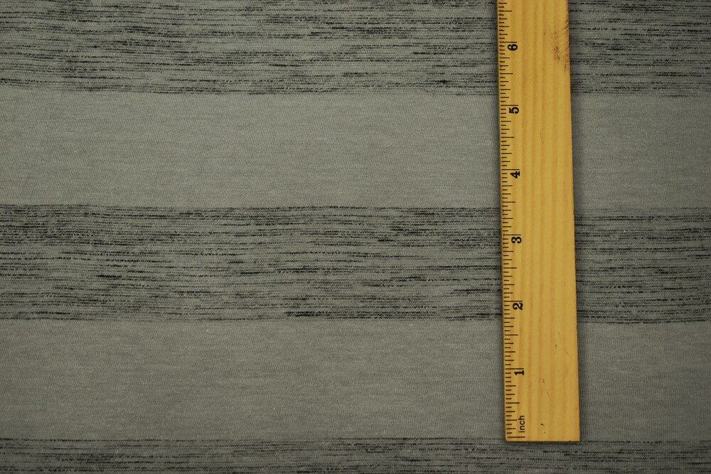 Gray-Black Cotton Stretch Spandex Texture Stripe Jersey Knit Fabric By the Yard