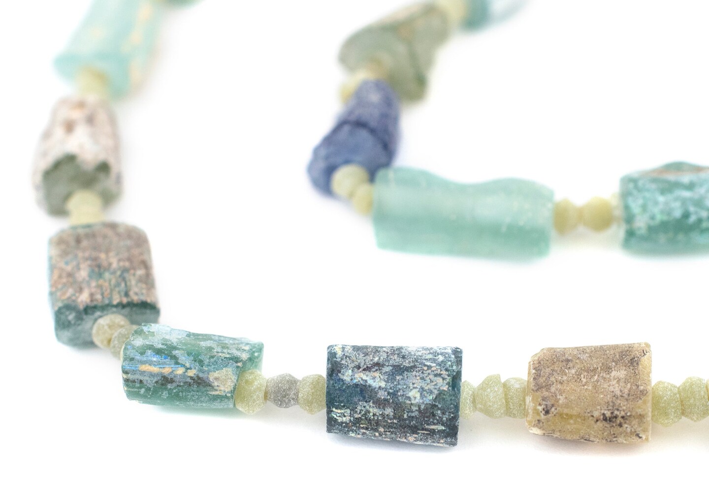 The Bead Chest Medley Roman Glass Beads, Genuine Glass Found in Afghanistan, Matte Glass Beads for Jewelry Making