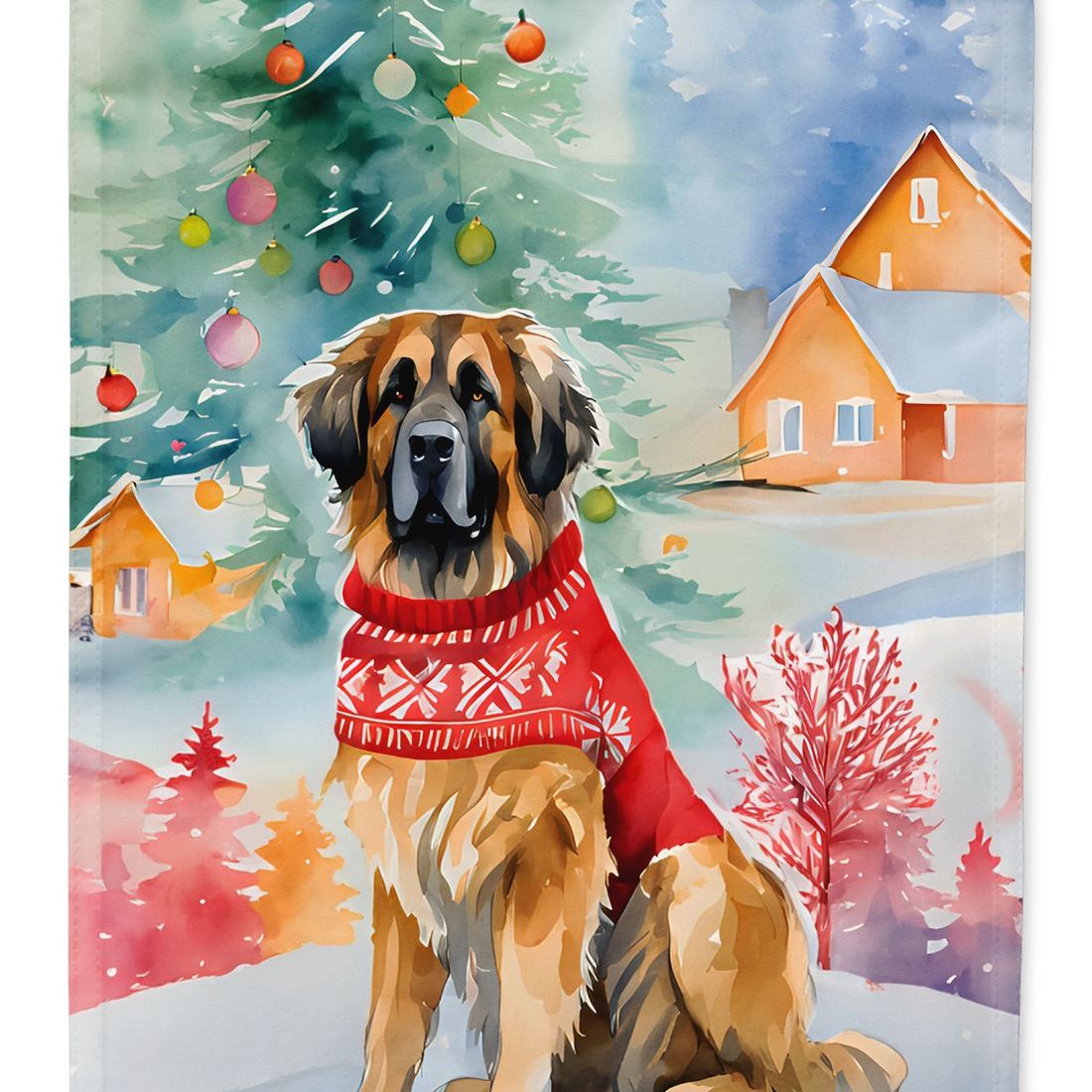 Edge Collections - Multicolor - Winter Snow Scene Decorative Outdoor House Banner - 1 Piece