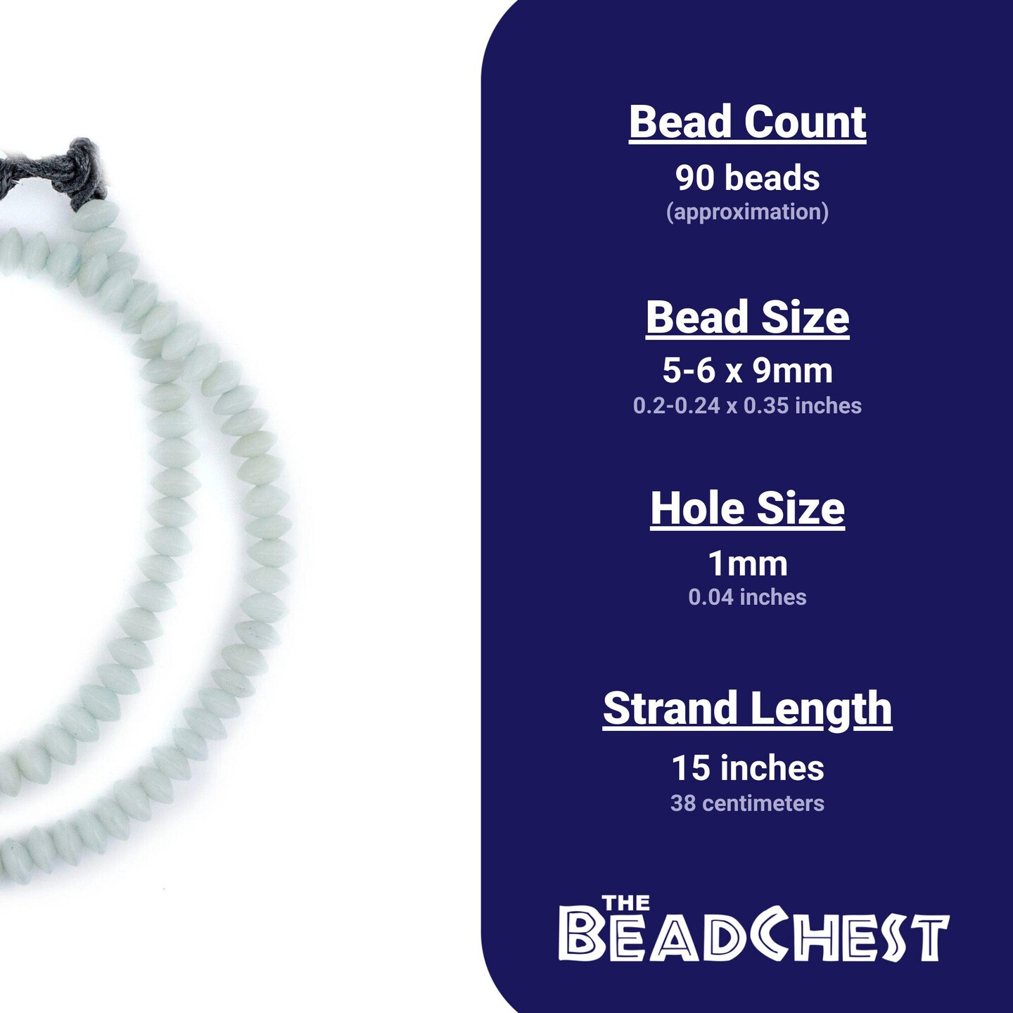 The Bead Chest Baby Blue Natural Saucer Seed Beads 9mm Green Wood 15 Inch Strand
