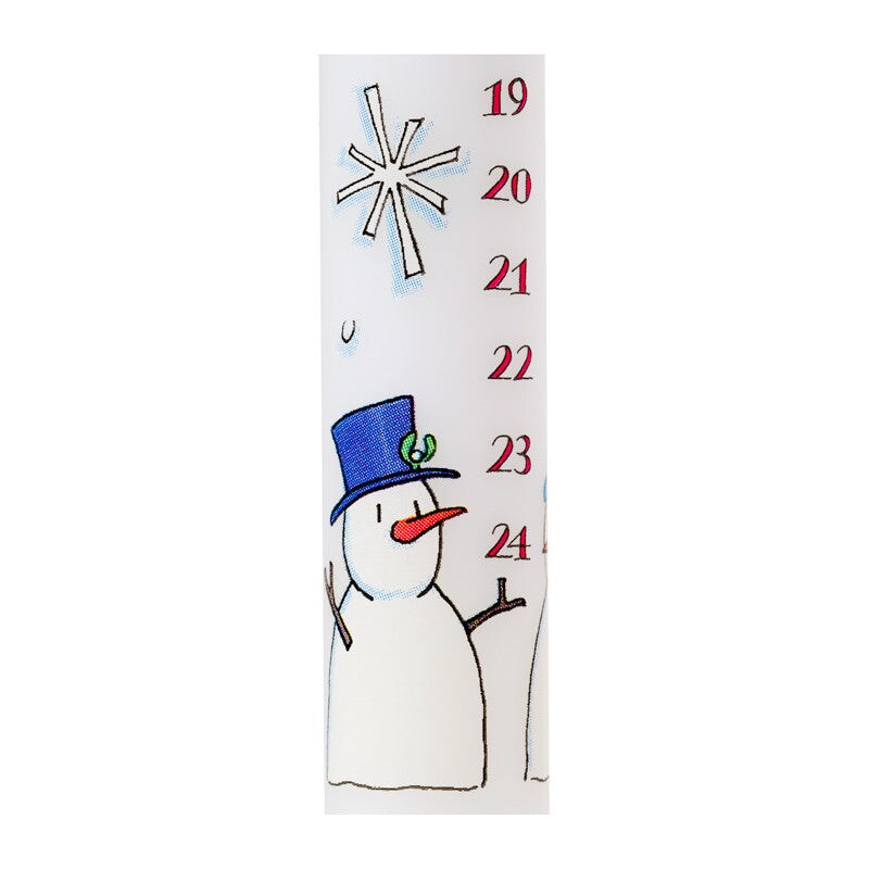Advent Taper Candle - Snowmen