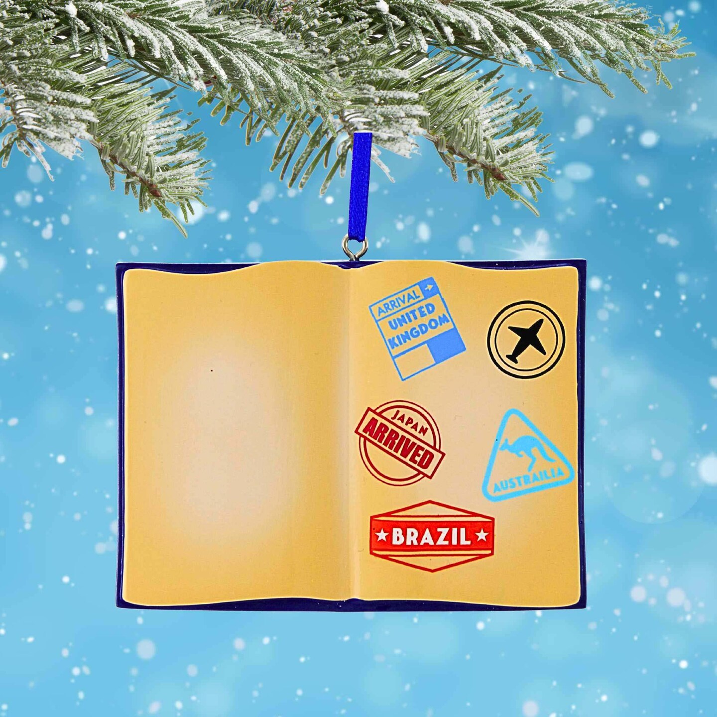 Polarx 2.5 Inch Passport Christmas Tree Ornament , Travel Globetrotters