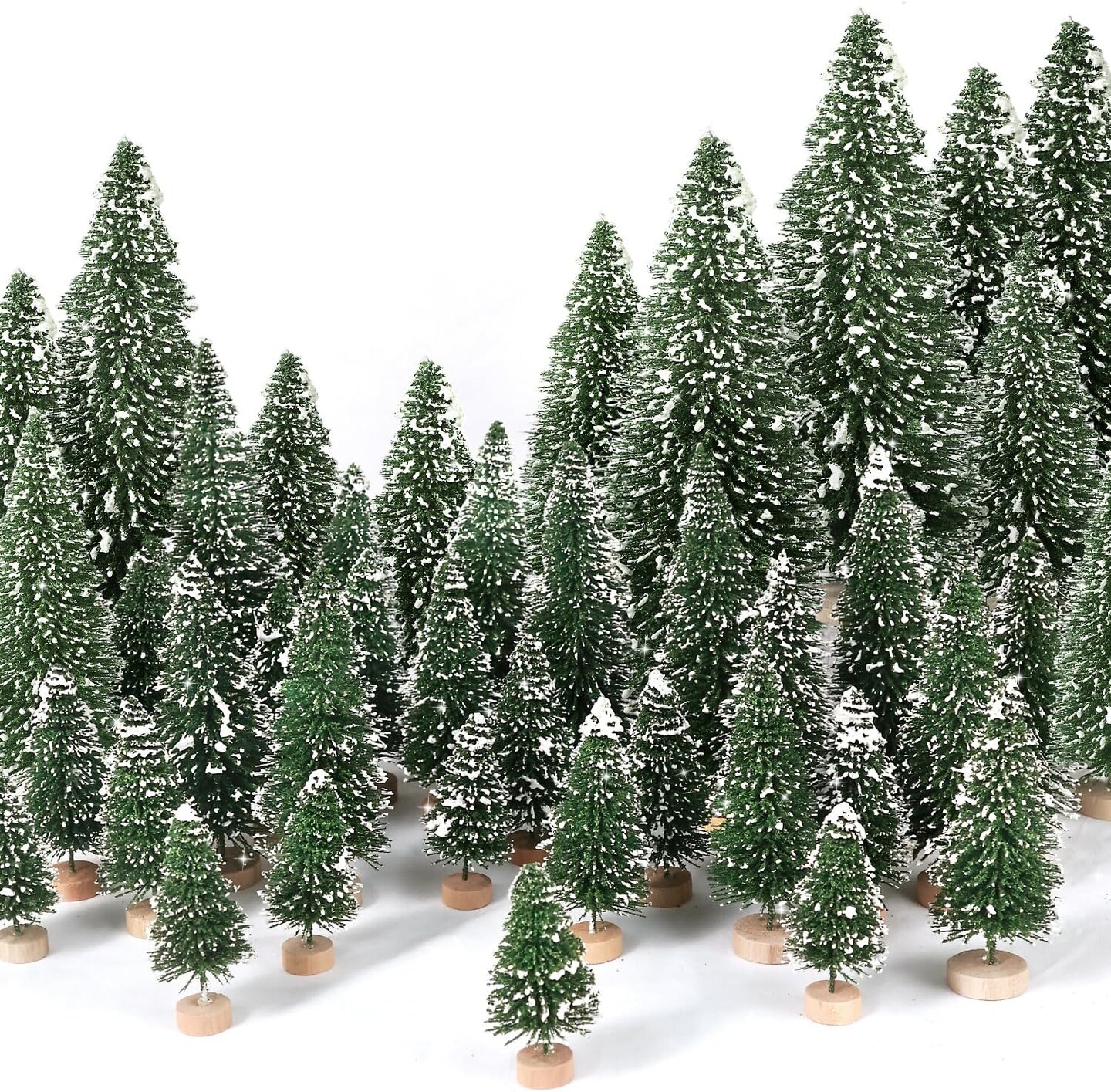 30Pcs Mini Christmas Trees Artificial Christmas Tree (Green-a) 0.1"D x 0.1"W x 0.1"H