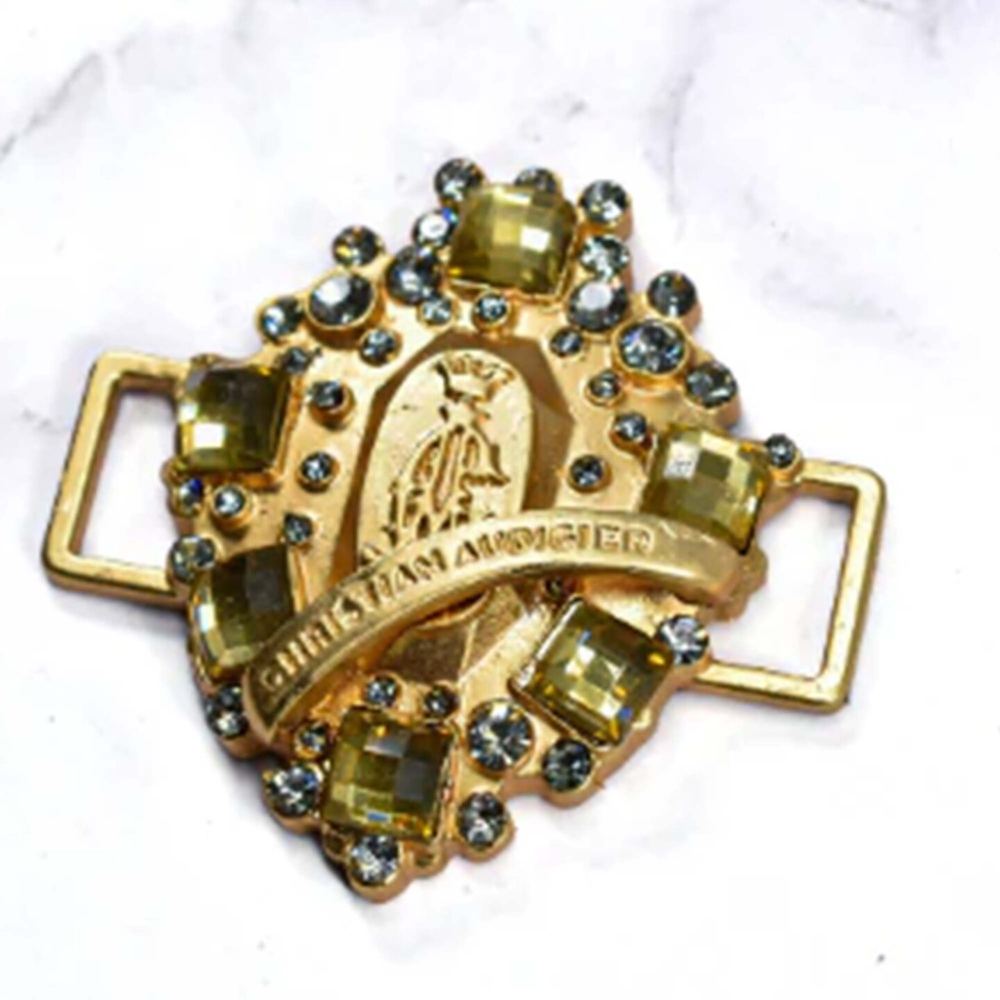 1 Yard Designer Brand Gold Rhinestone Buckle Slider for Crafts and Accessories