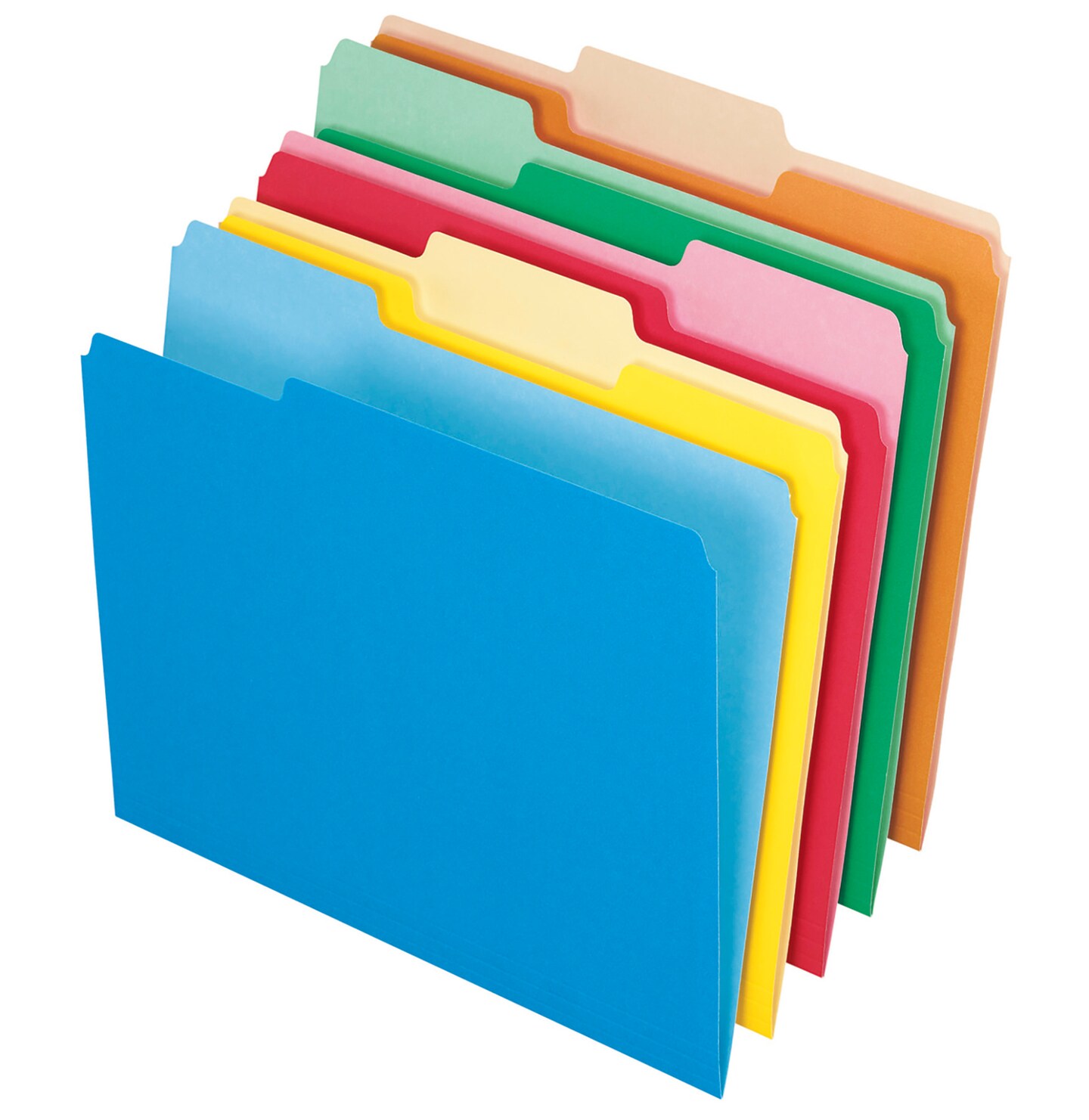 Pendaflex Two-Tone File Folder, Letter Size, 1/3 Cut Tabs, Assorted Colors, Set of 100