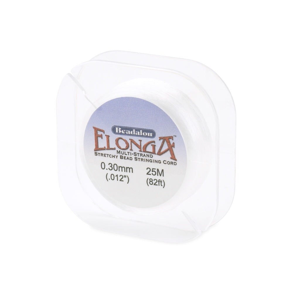 Elonga, Multi-Strand Gossamer Floss Stretch Cord, 0.3 mm (.012 in), White, 25 m