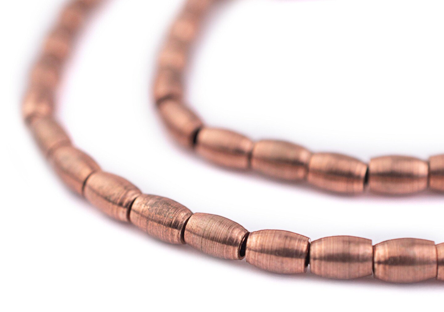 The Bead Chest Antiqued Copper Oval Beads - Full Strand of 4mm Ethnic Metal Spacer Beads