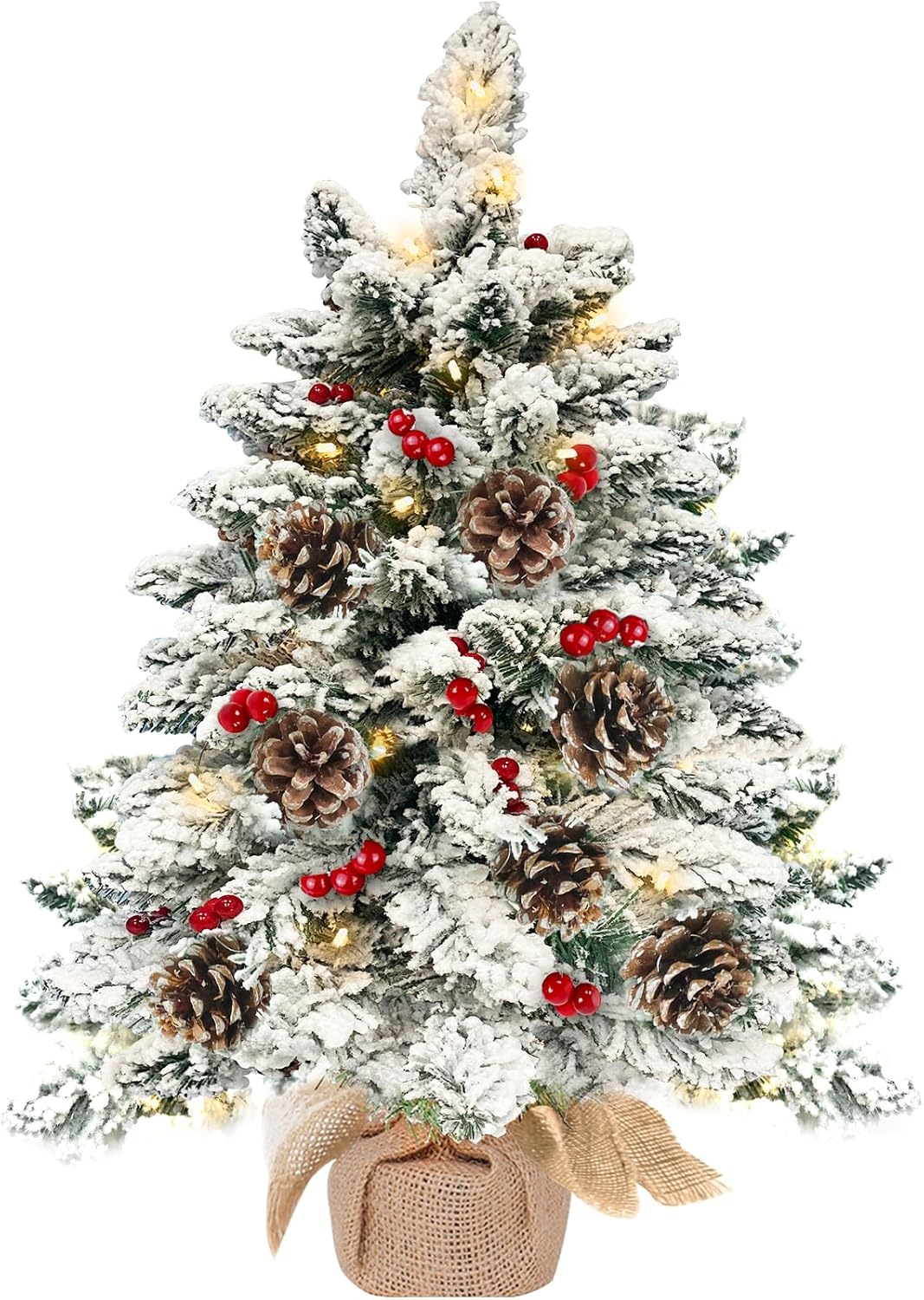 2Ft Mini Tabletop Christmas Tree Battery Operated (Tabletop Christmas Tree) 16"D x 16"W x 24"H
