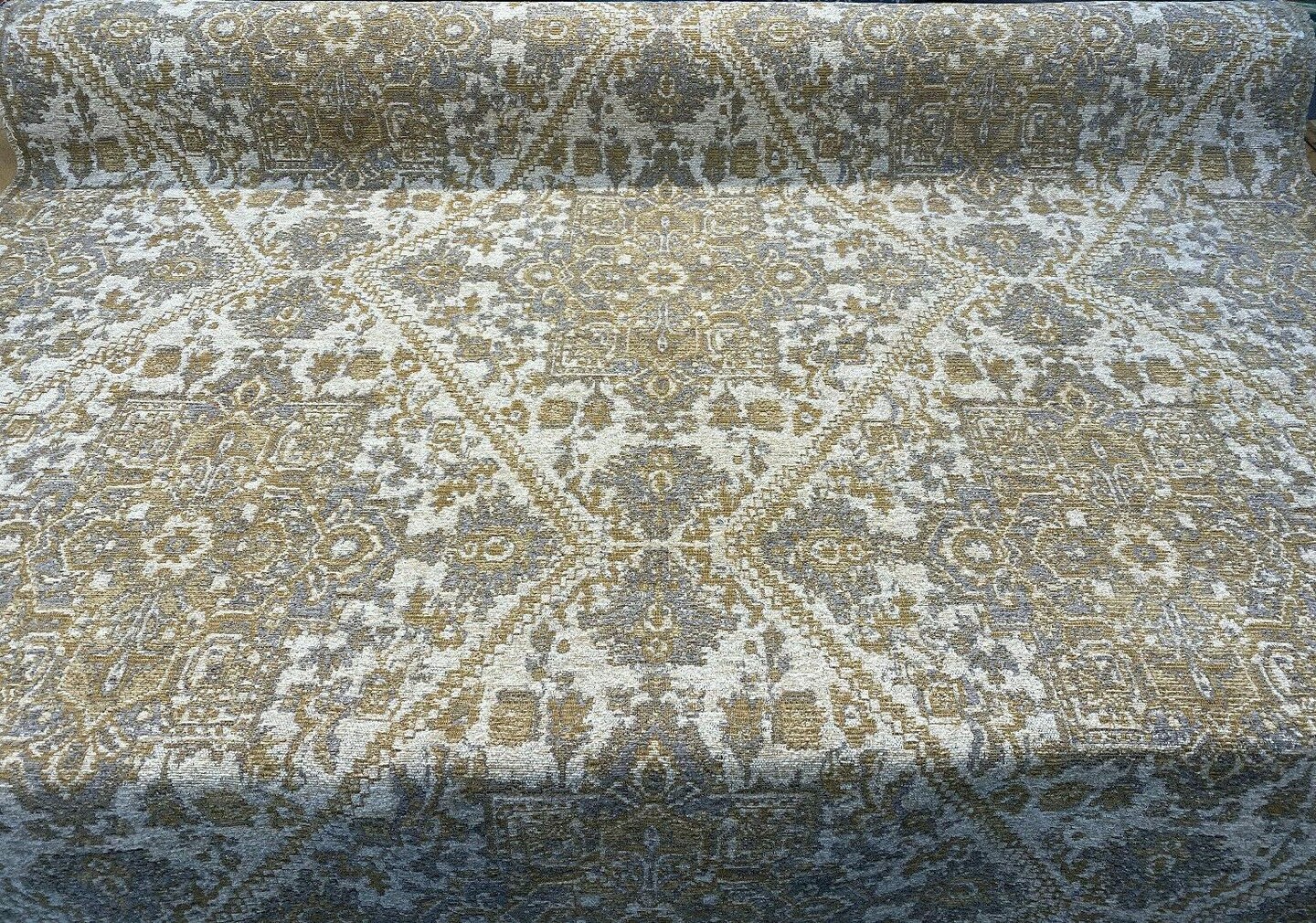 1 Yard Upholstery Chenille Fabric Mill Creek Hamaden Alabaster Gold 80% Rayon Chenille 14% Polyester 6% Rayon 56 Inch Width