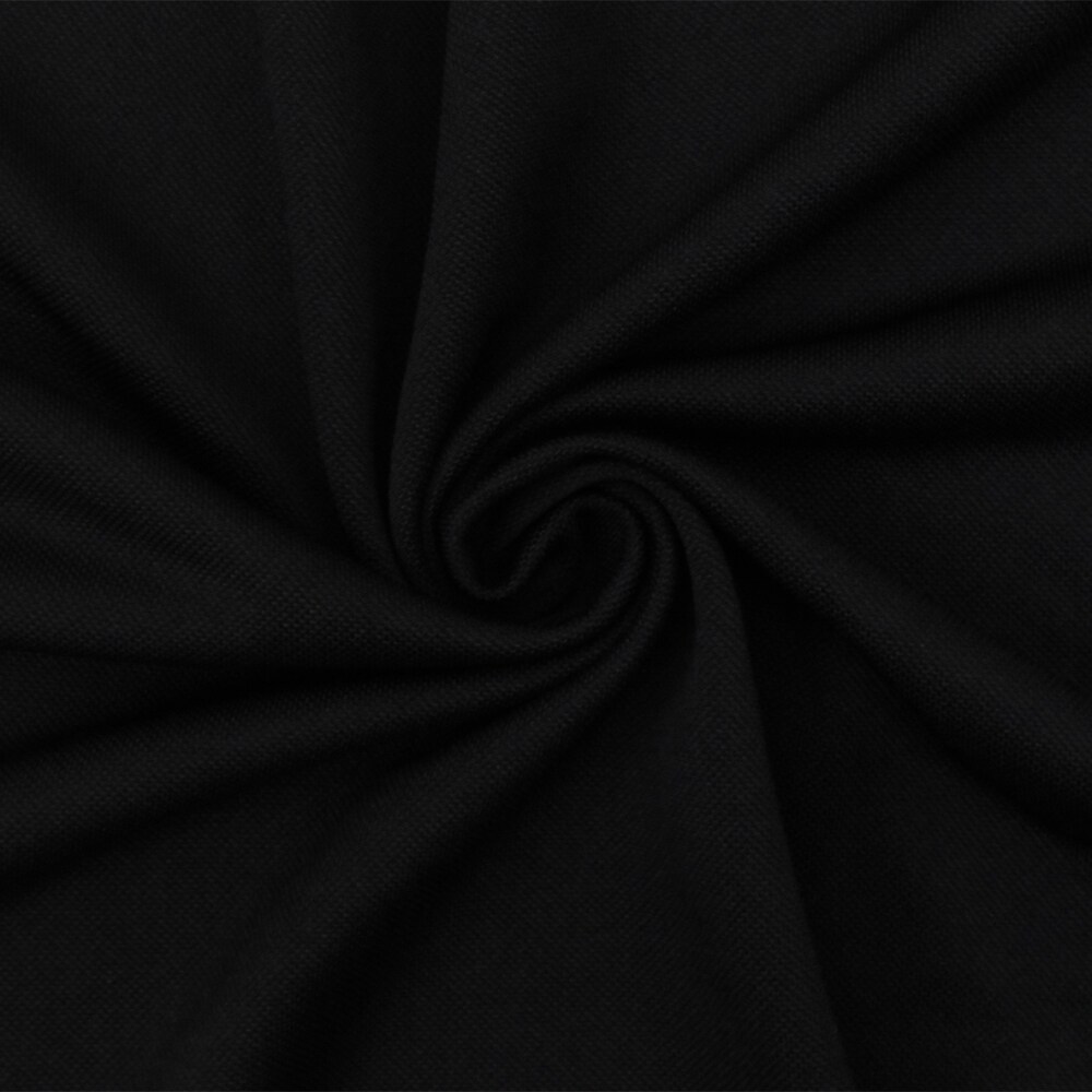 Black Solid Stretch Poly Mini Pique Knit Fabric By the Yard