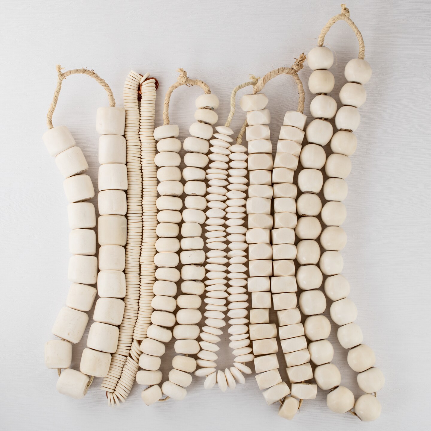 White Bone Bead Bundle – 6 Strand Collection | Handmade African & Nepalese Beads | Classic White Beads for Jewelry Making, Crafts, and Home Decor | Fair Trade Artisan Beads