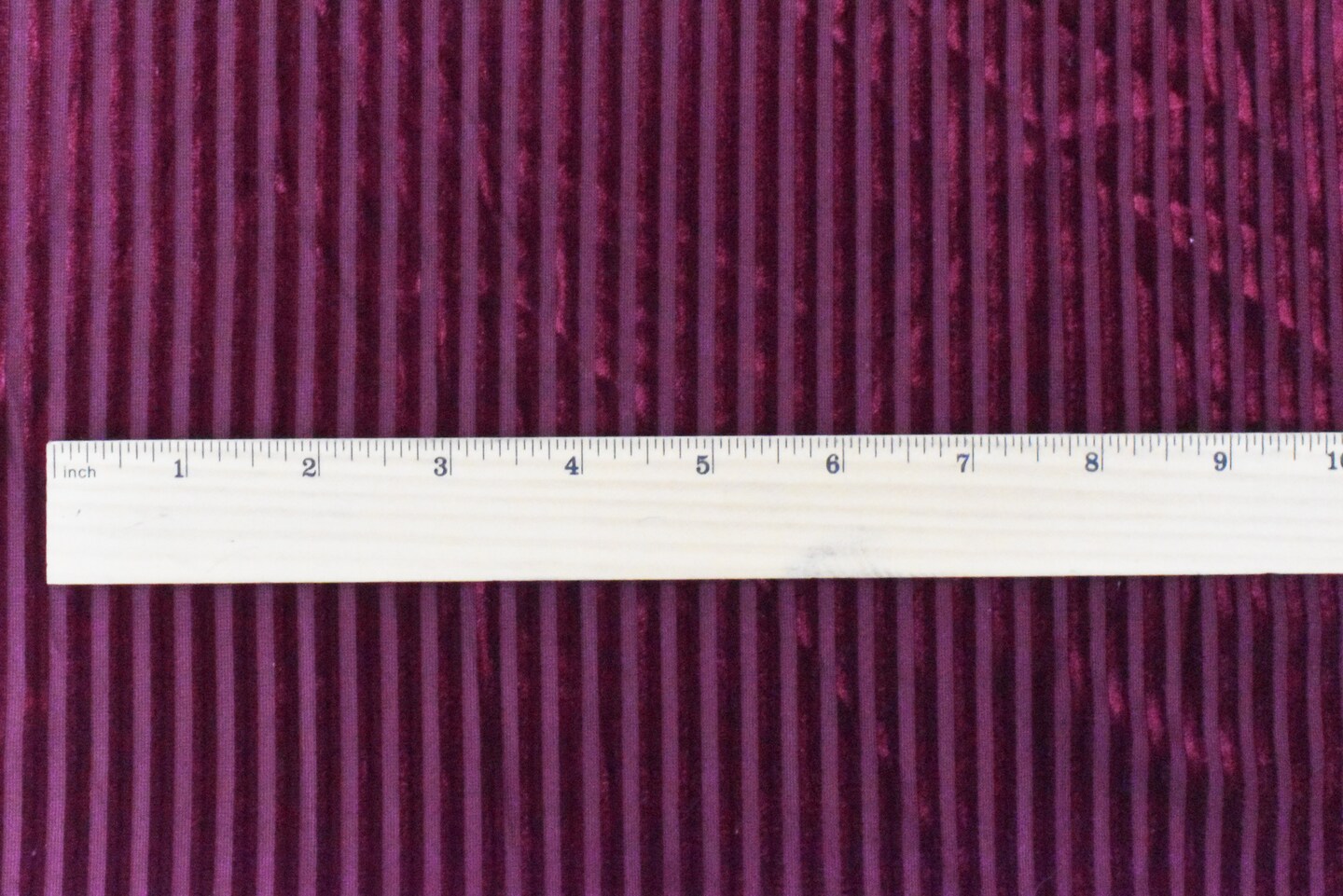 Red Stripe Burnout Stretch Poly Spandex Velvet Knit Fabric By the Yard