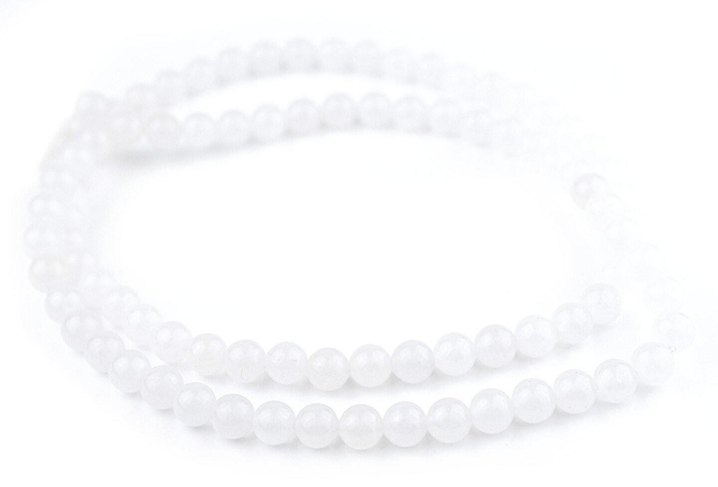 The Bead Chest Round White Jade Beads (8mm): Organic Gemstone Round Spherical Energy Stone Healing Power Crystal for Jewelry Bracelet Mala Necklace Making