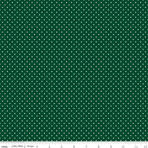 Swiss Dot in Christmas Green (c670-christmas) | Swiss Dot | Riley Blake Designs | Riley Blake