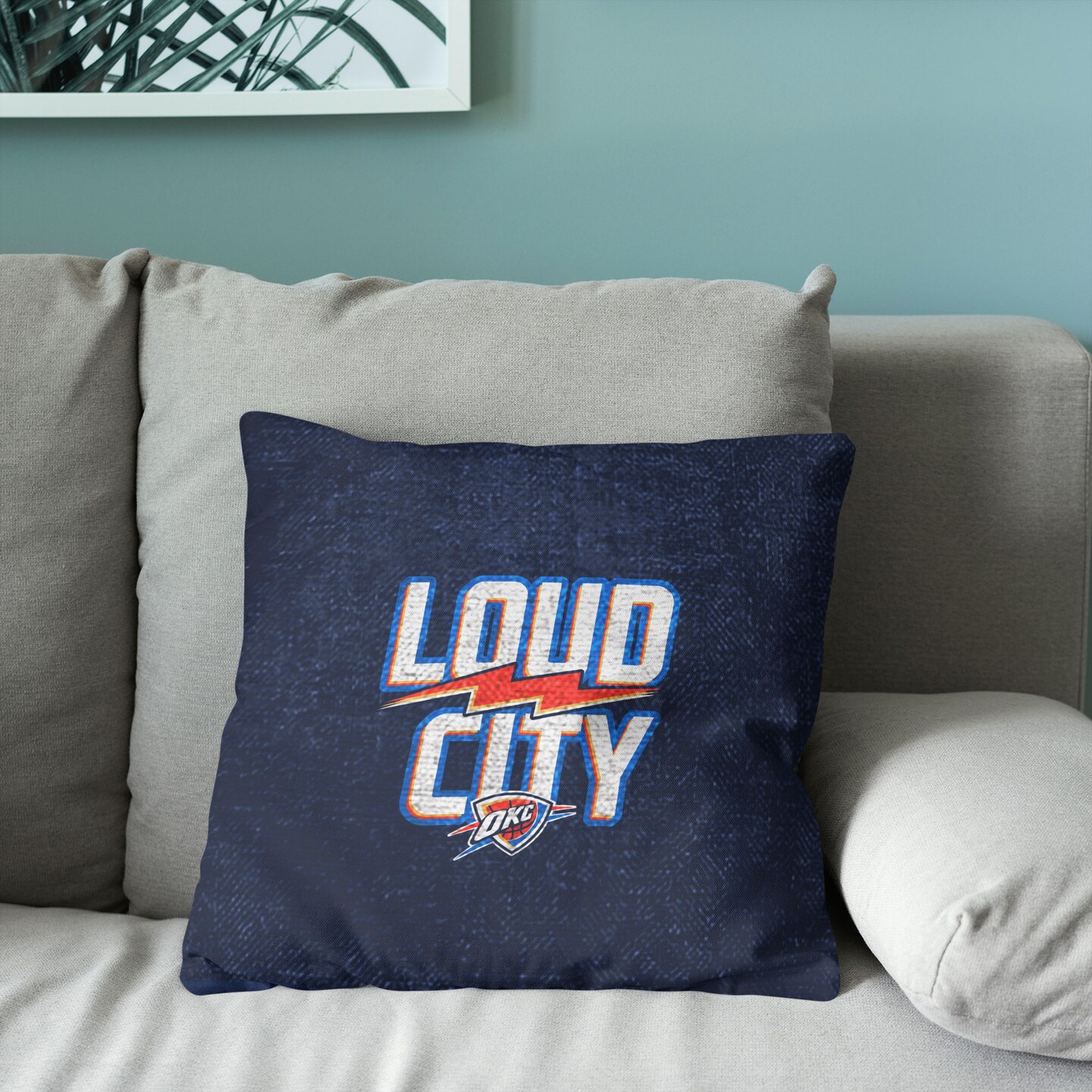 NBA Oklahoma City Thunder 2025 Champs Hoopla Double Sided 18 Inch Tapestry Pillow