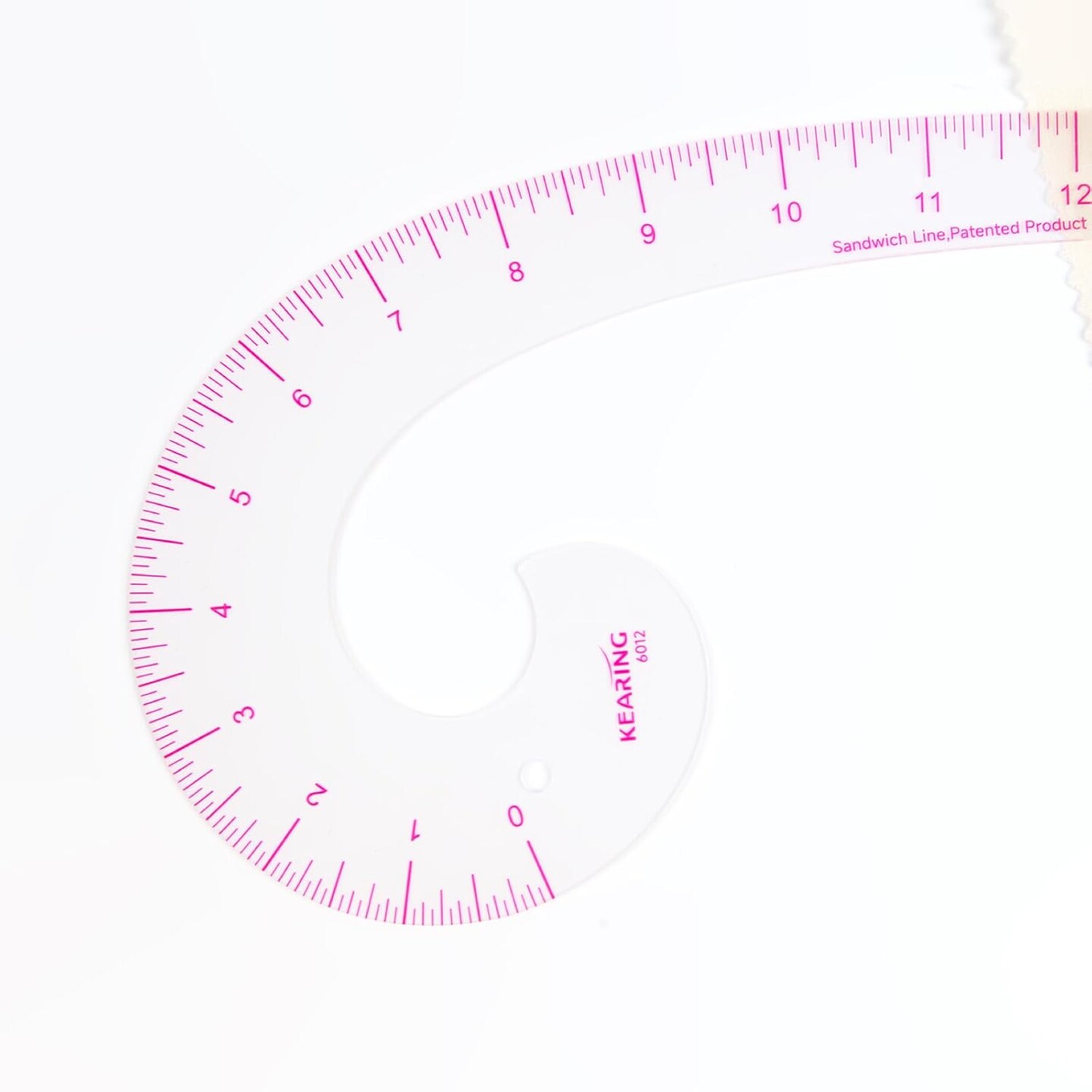 Kearing® 12" Clear Plastic Comma Shaped French Curve Ruler for Pattern Making Sewing and Quilting