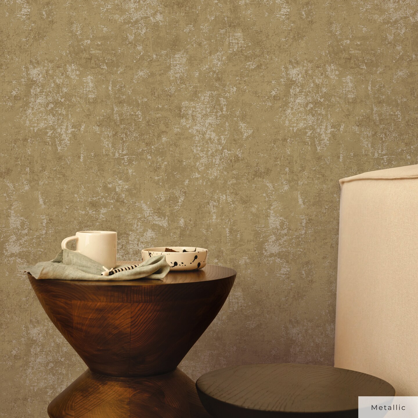 Tempaper Distressed Gold Peel and Stick Wallpaper Metallic Gold Leaf