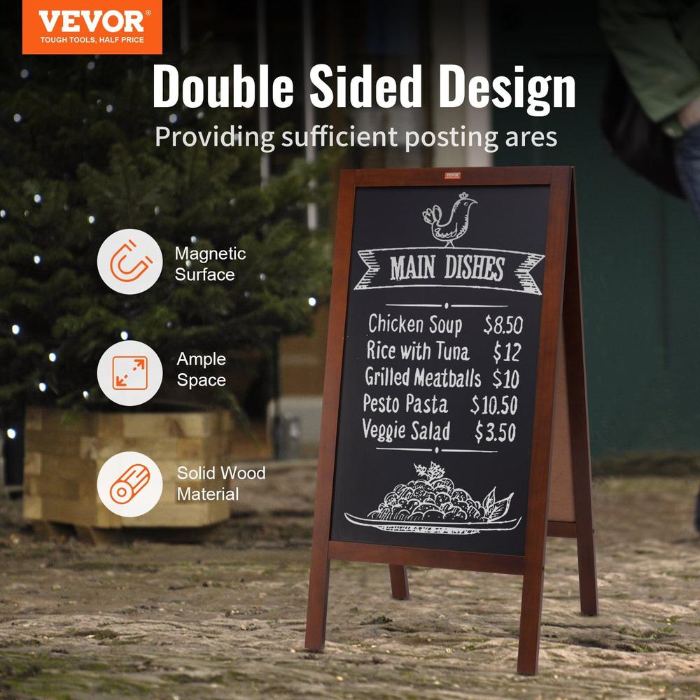 Edge Collections - Brown - Versatile Double-Sided Chalkboard Sign for Events and Promotions - 1 Piece