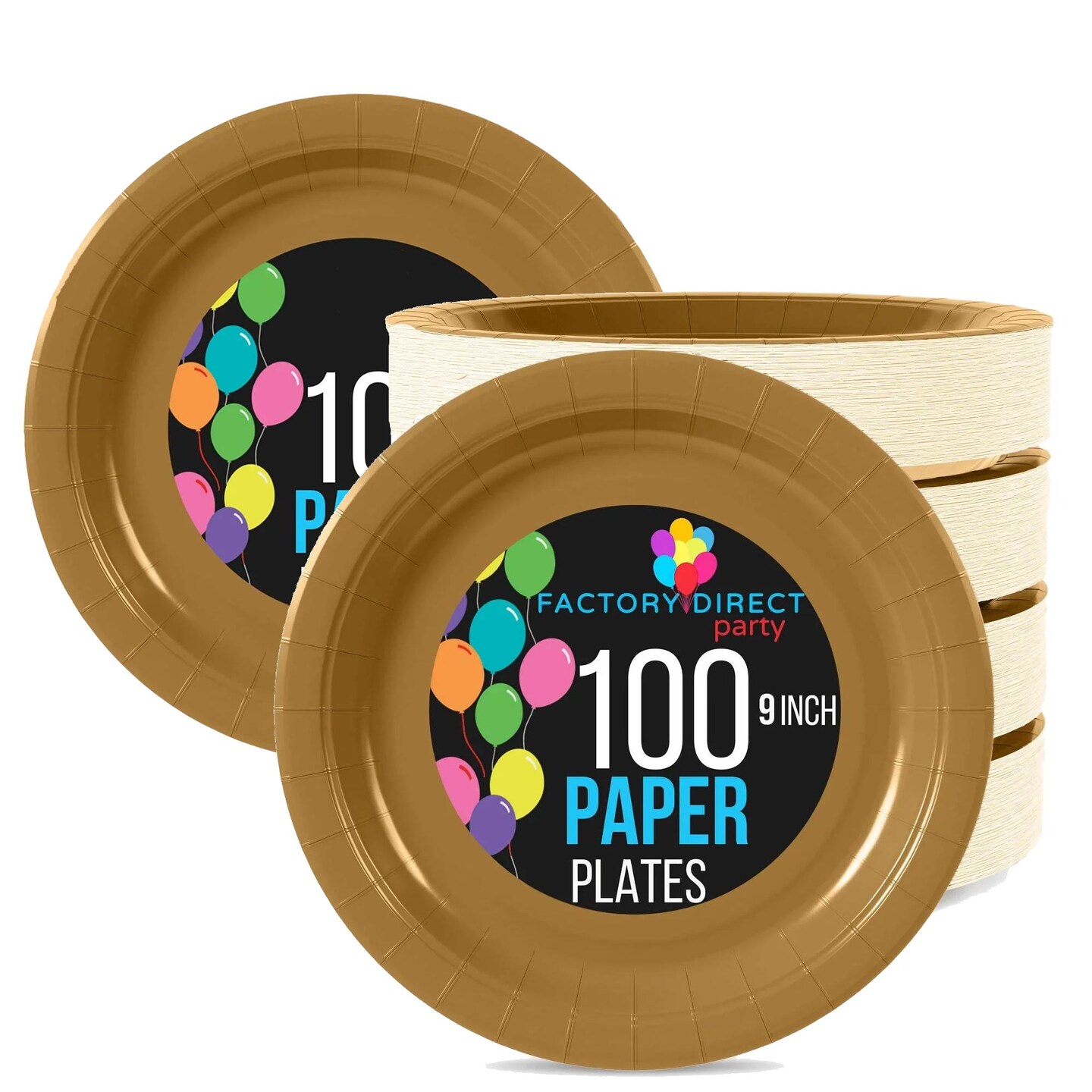 Bulk 9 Inch Gold Paper Plates Disposable Plates for Parties Weddings and Catering