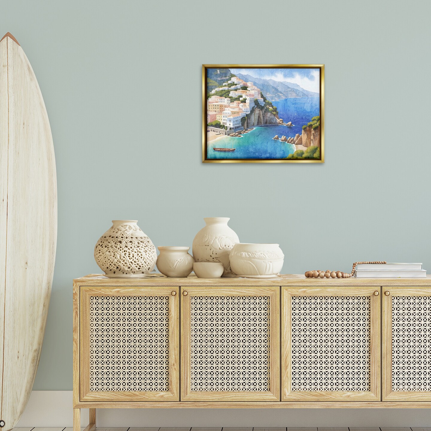 Stupell Industries Vibrant Coastal Seascape Floating Frame Design by Kim Allen