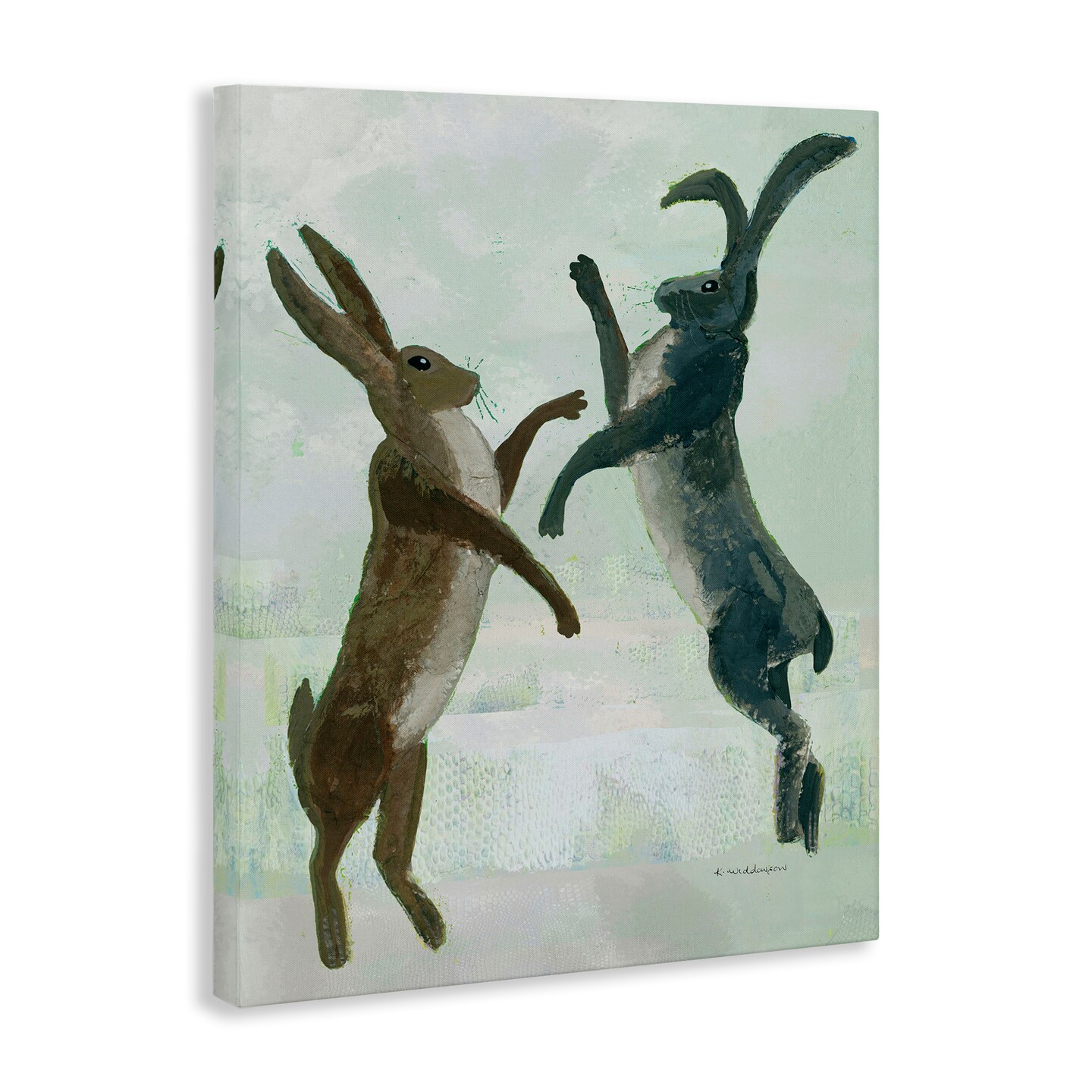 Stupell Industries Rustic Boxing Hares Canvas Design by Kay Widdowson