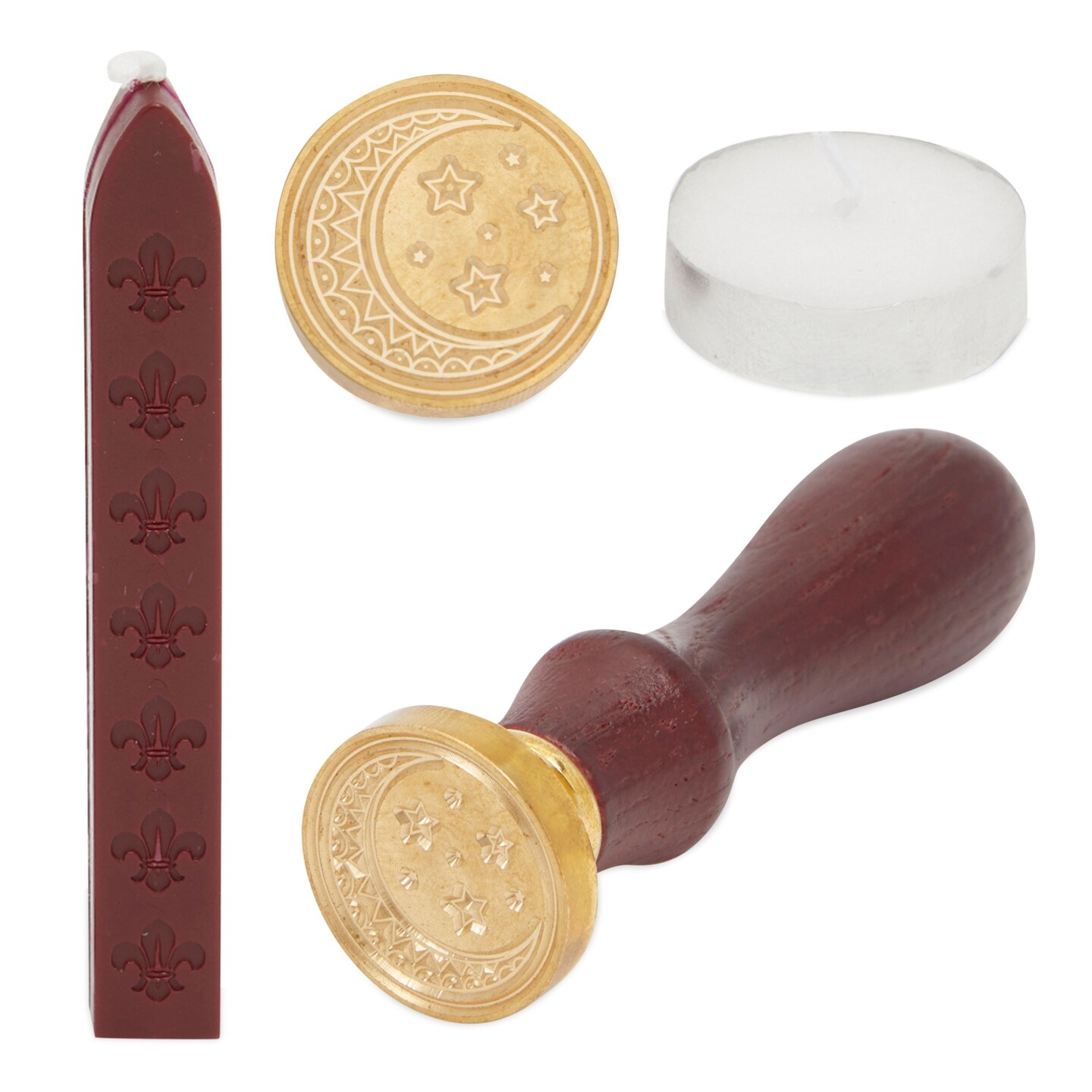 Moon and Stars Wax Seal Stamp Kit (4 Pieces)