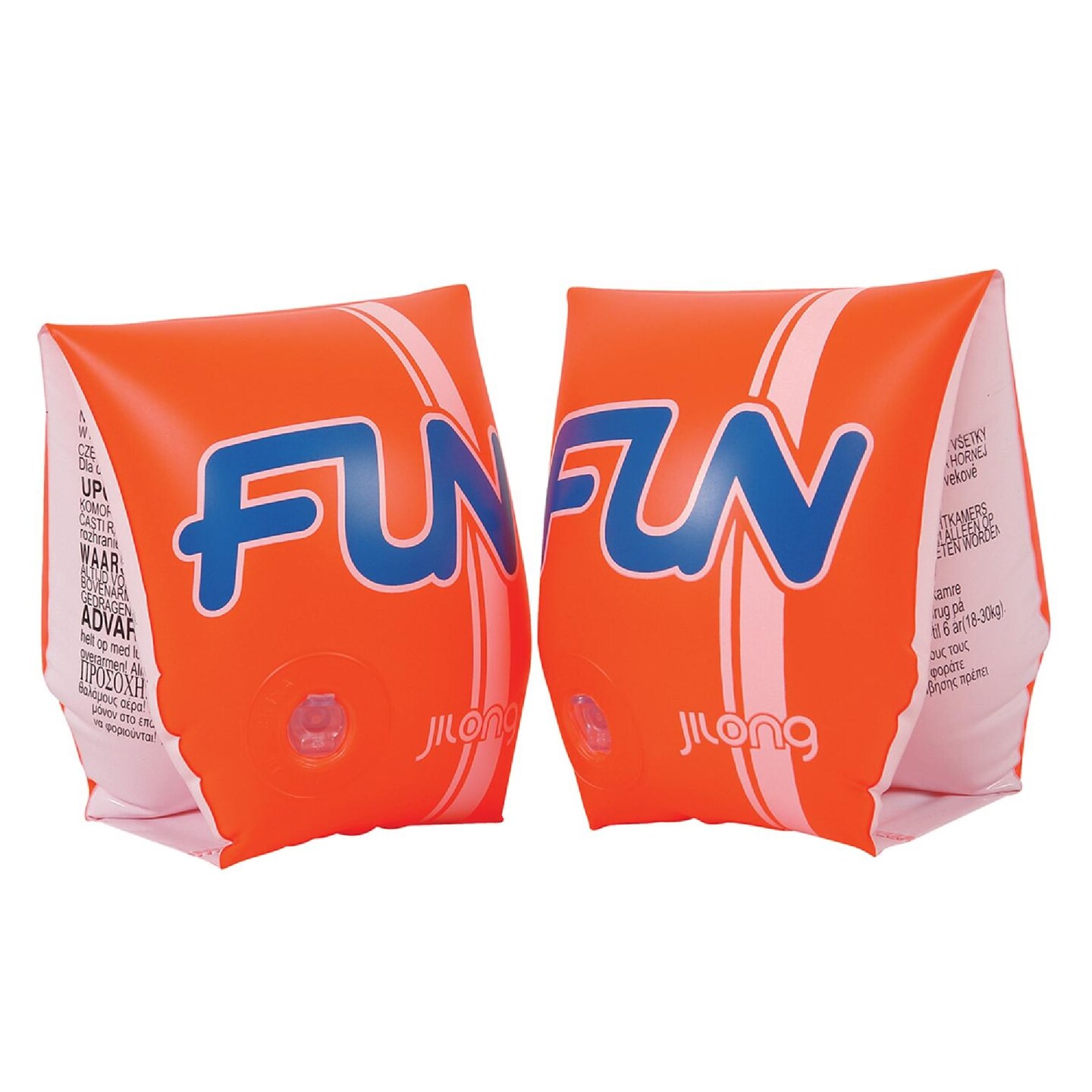 Pool Central 9" Inflatable Orange Fun Swimming Pool Arm Floats - Set of 2