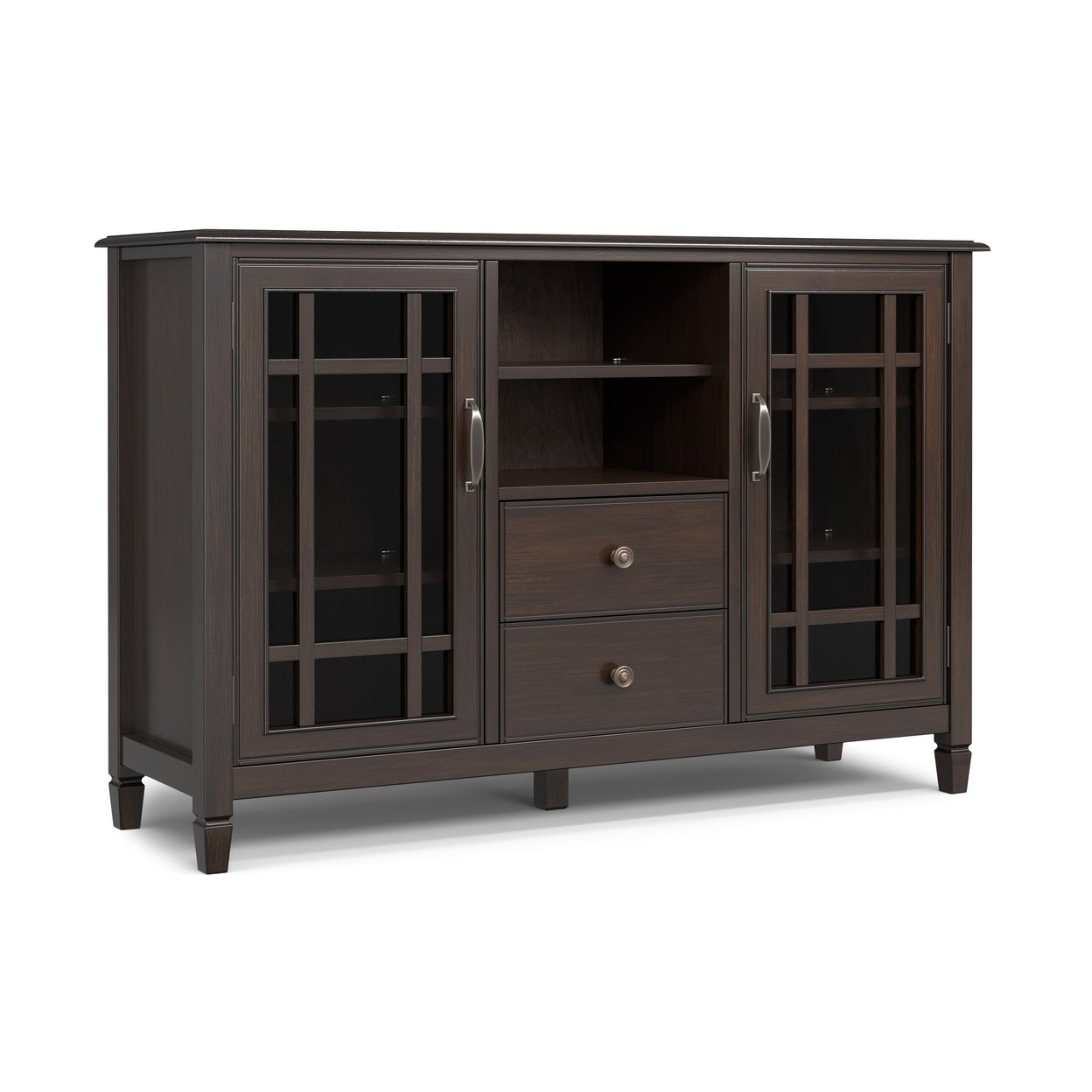 Connaught Tall Tv Stand Solid Wood Dark Chestnut For Tvs Up To 60 Inches