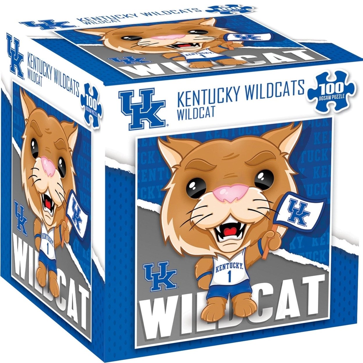 Kentucky Wildcats Wildcat 100 Piece Puzzle 10X10 Ncaa Mascot Jigsaw Game