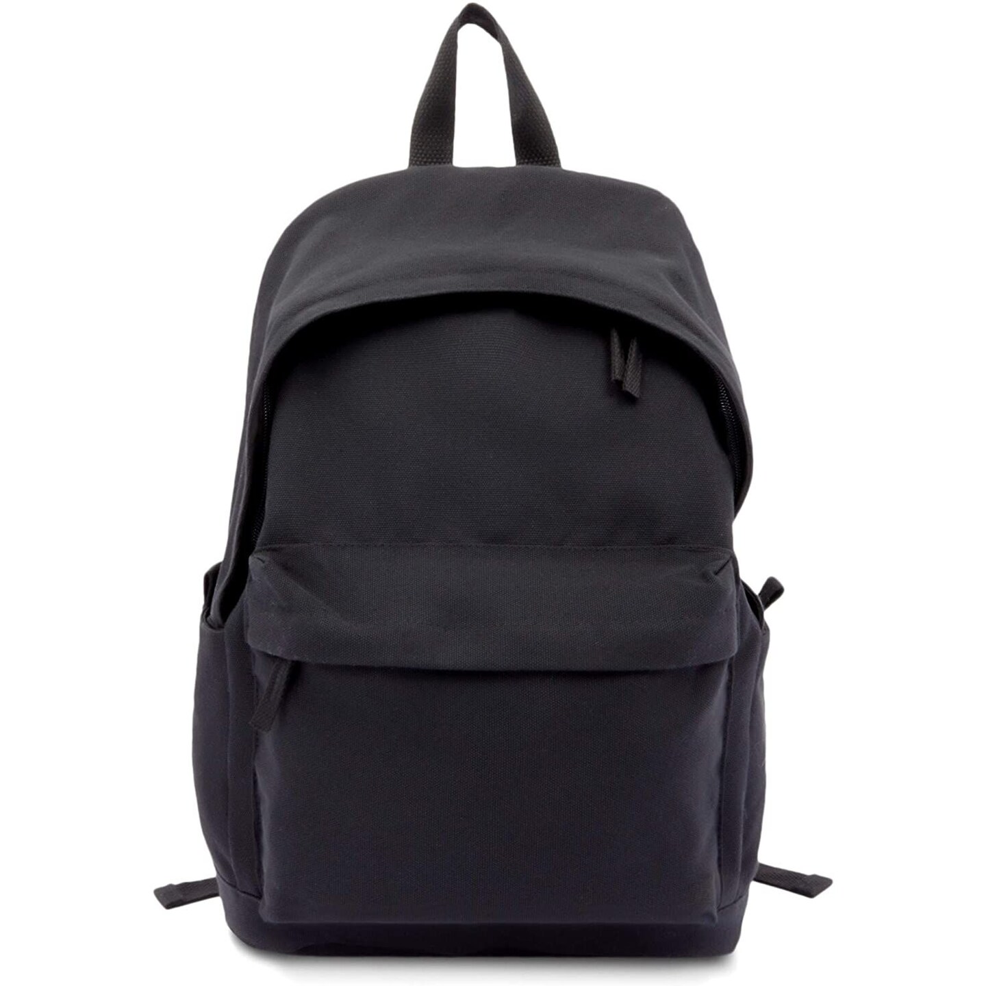 Black Canvas Backpack with Padded Shoulder Straps for Men and Women, Laptop Storage, 17x13 in