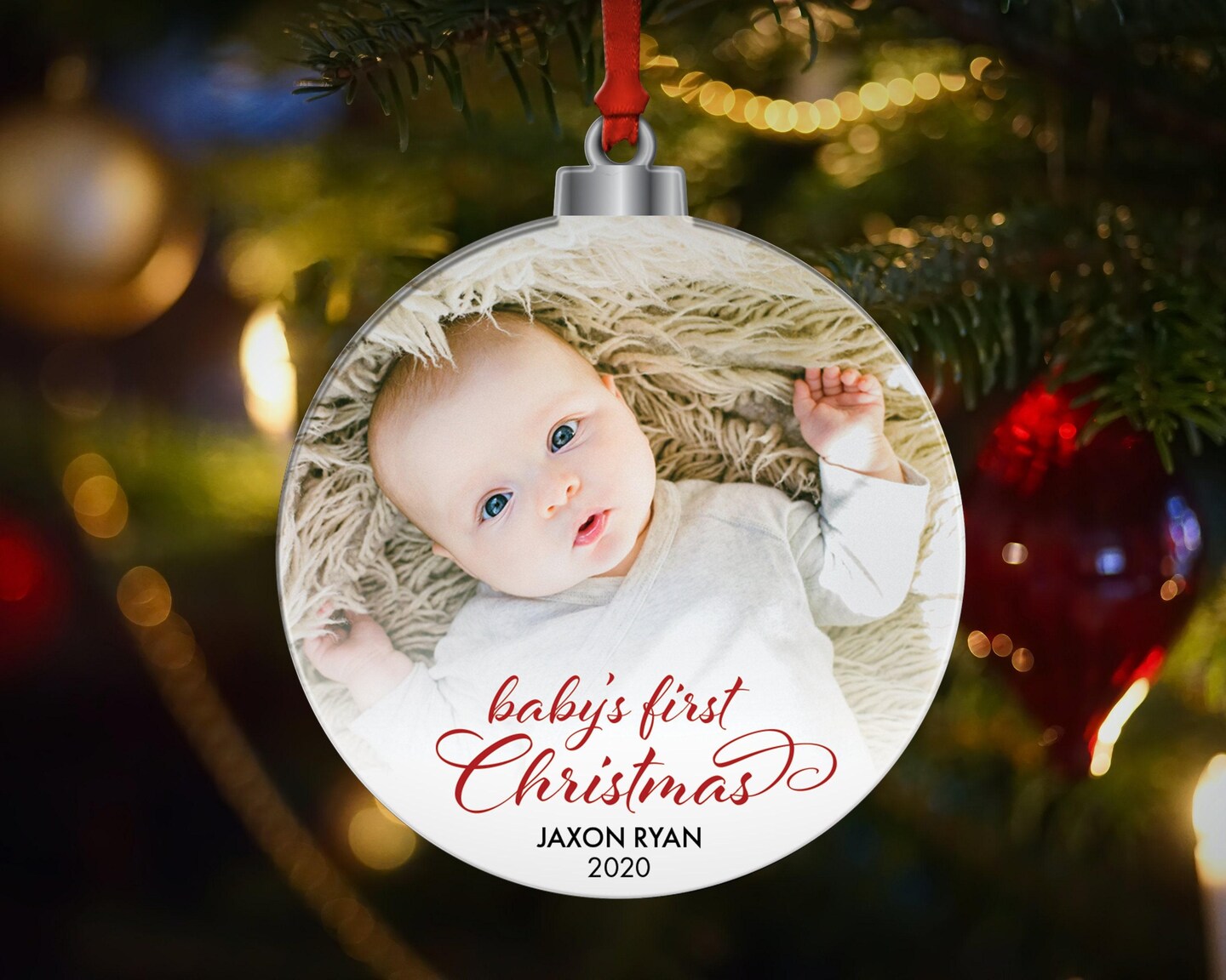 Baby's First Christmas Ornament, Personalized New Baby Ornament