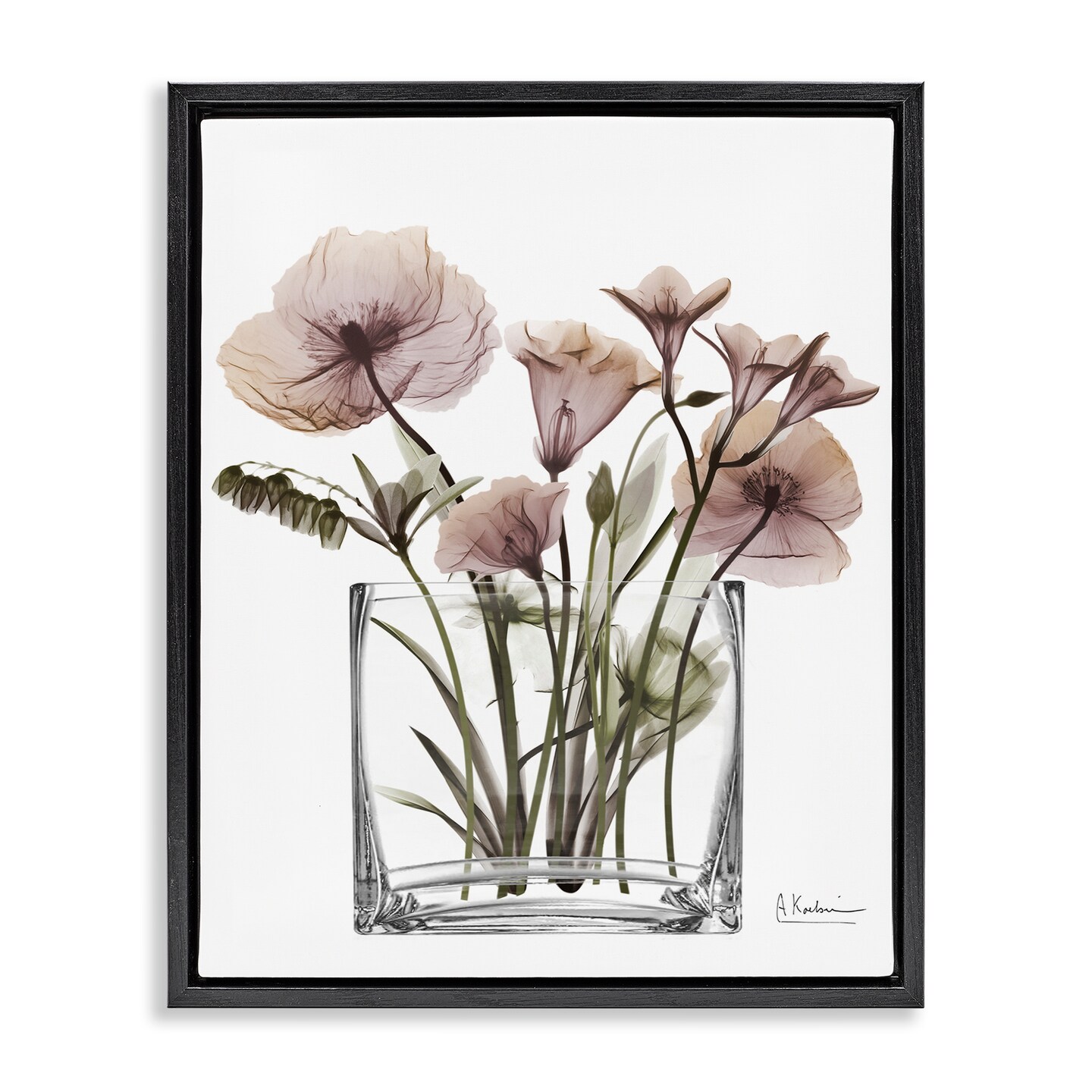 Stupell Industries Modern Translucent Flowers Floating Frame Design by Albert Koetsier