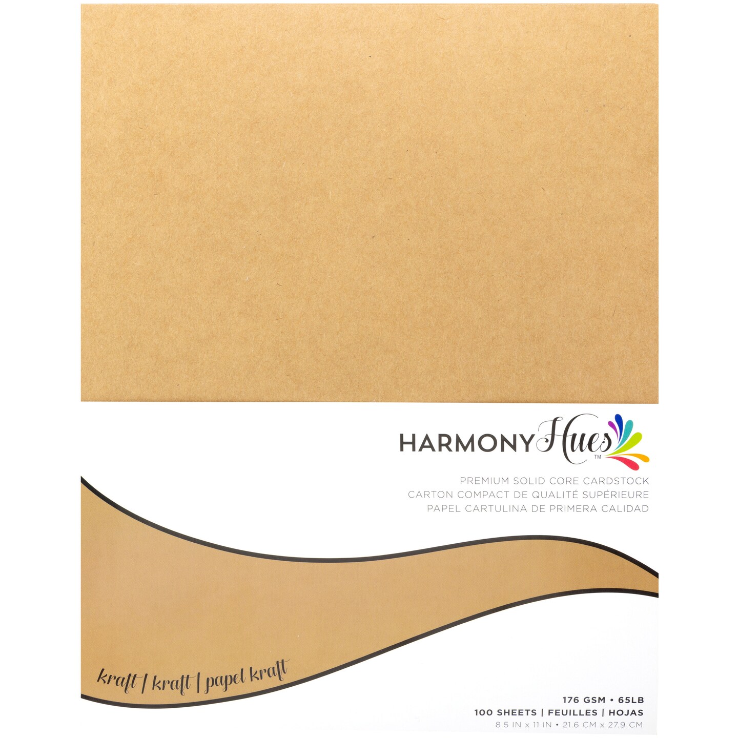 Harmony Hues 65# Cardstock 8.5&#x22;X11&#x22; 100/Pkg-Kraft