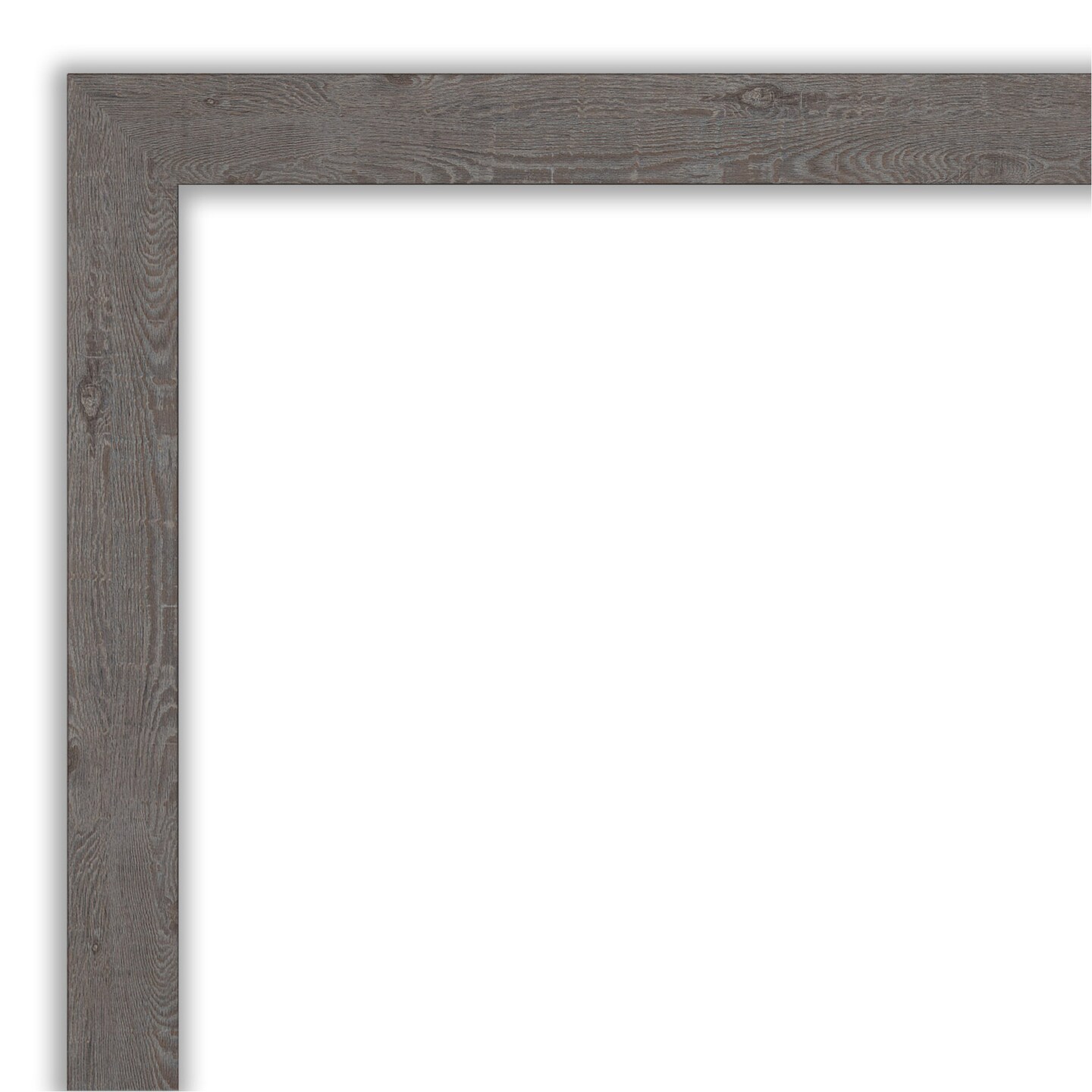 Amanti Art Mirror Makeover Bathroom Mirror Frame Border Kit -  Fully Assembled Peel and Stick Frame - Mirror NOT Included - Rustic Plank Narrow Trim