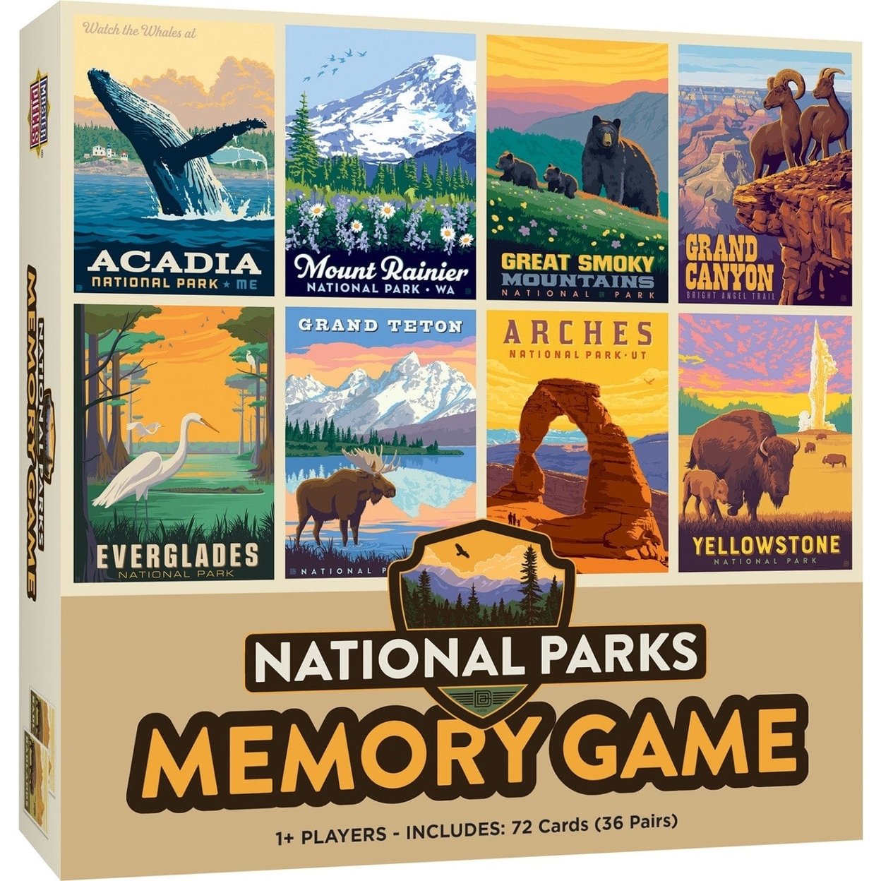 National Parks Memory Game By Masterpieces 72 Oversized Cards Educational Fun