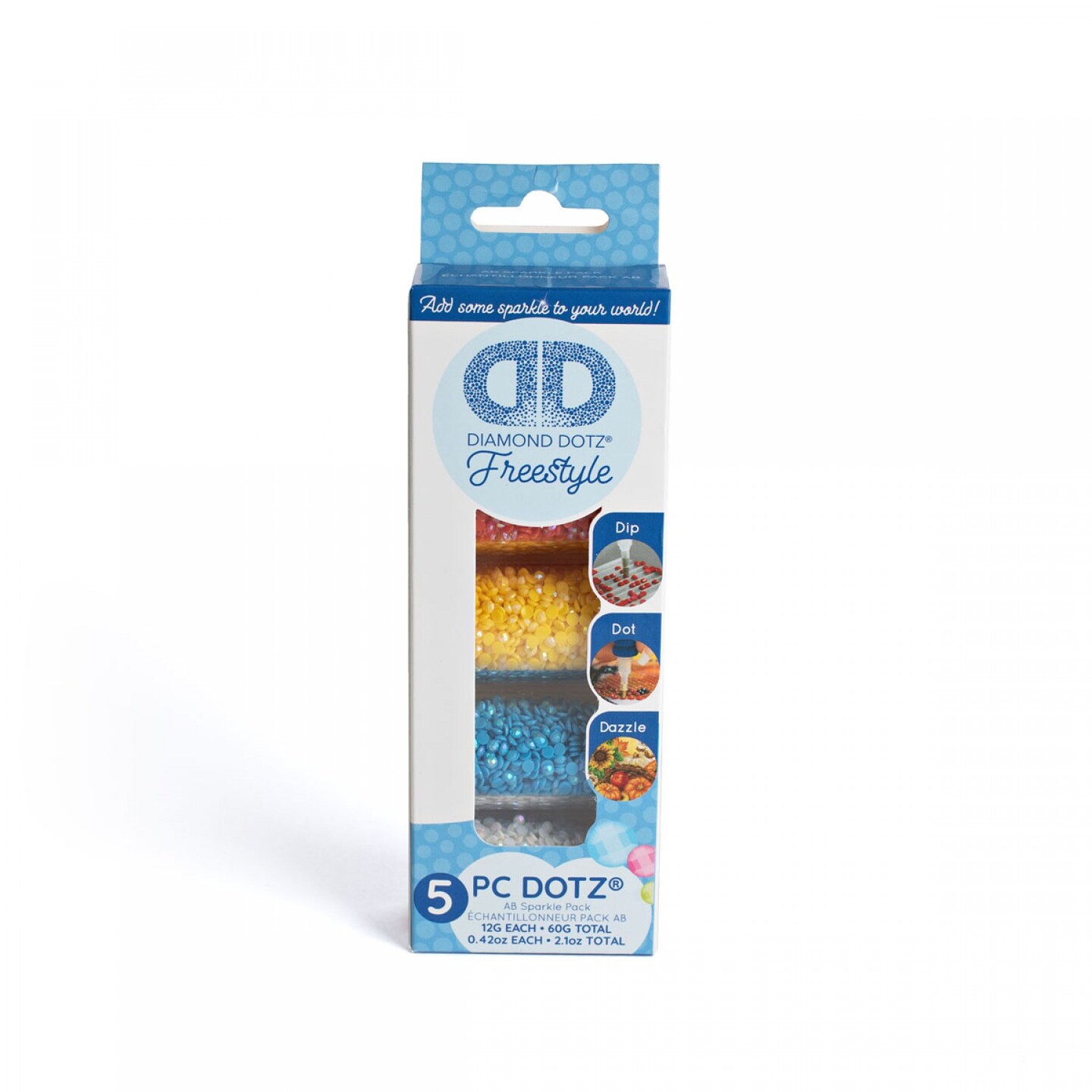 Diamond Dotz Dotz Sampler Pack AB, - Freestyle Diamond Painting Beads, Diamond Art Beads, Replacement Drills, Loose Gems for DIY Crafts and Art Projects