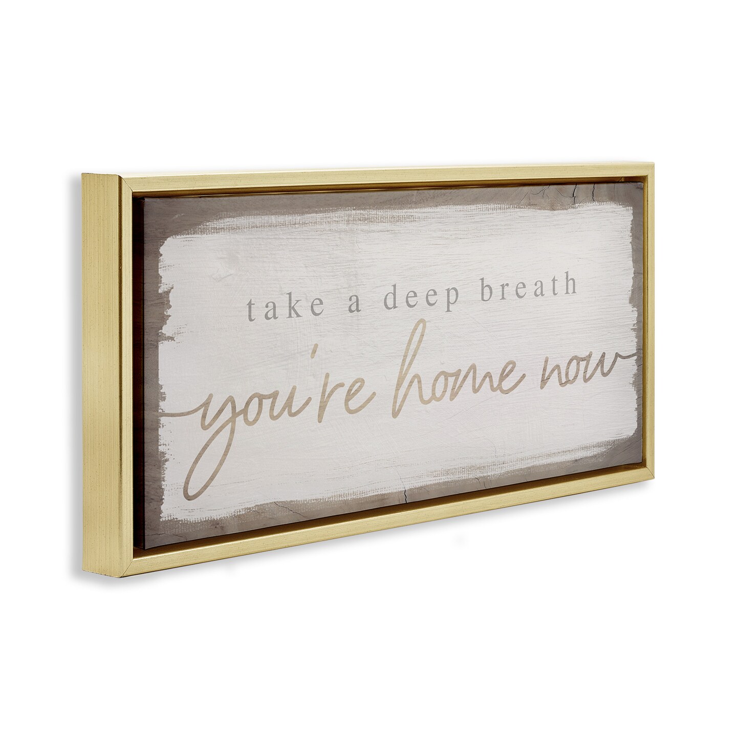 Stupell Industries You're Home Now Weathered Chic Framed Floater Canvas Wall Art