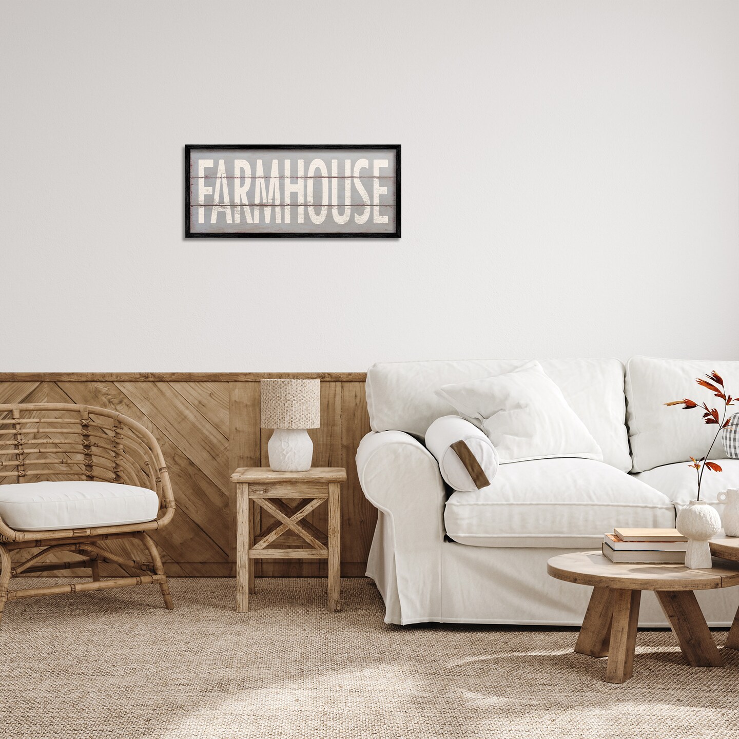 Stupell Industries Farmhouse Rustic Planked Design Framed Giclee Art