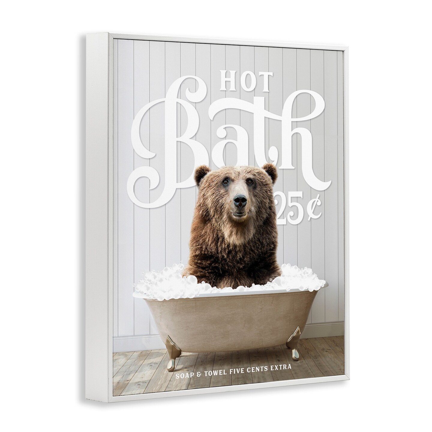Stupell Industries Vintage Bathroom Bear Ad Framed Giclee Art