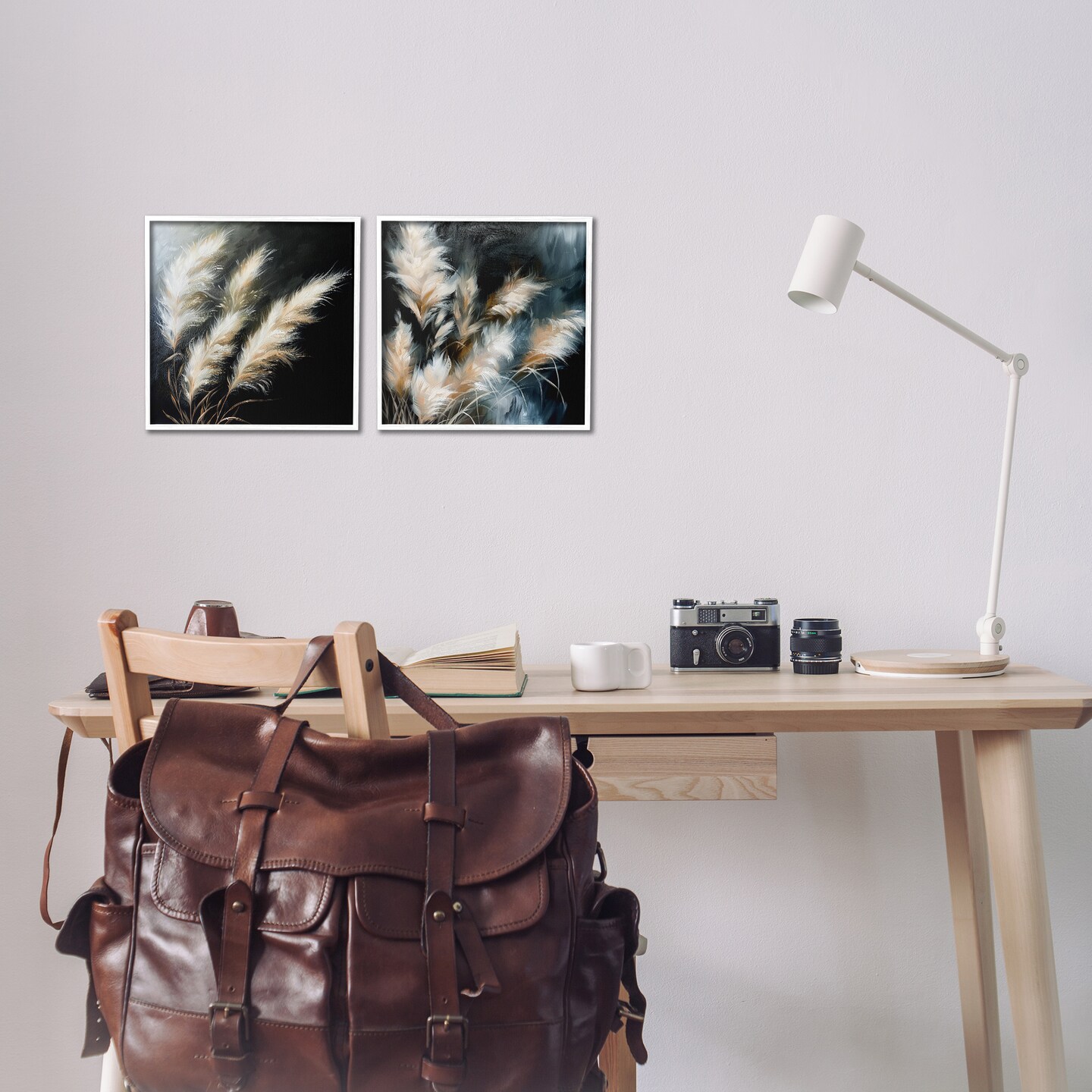 Stupell Industries Windblown Wheat Sprigs 2pc Framed Giclee Wall Art Set Design by Raymond Powers