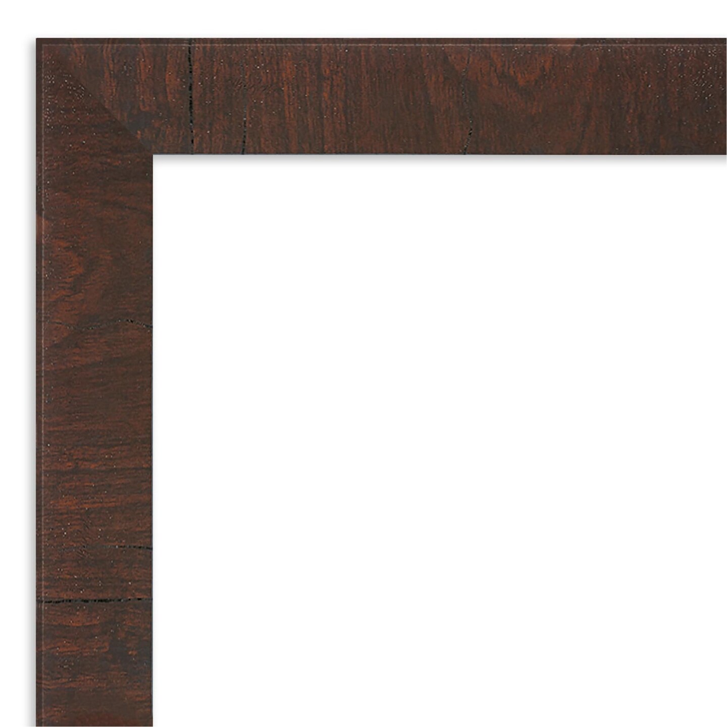 Amanti Art Mirror Makeover Bathroom Mirror Frame Border Kit -  Fully Assembled Peel and Stick Frame - Mirror NOT Included - Wildwood Brown Narrow Trim