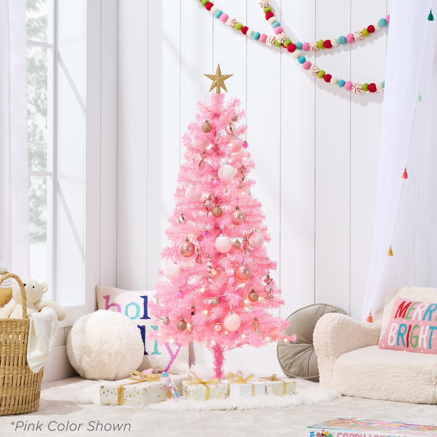 Best Choice Products Prelit Colored Christmas Tree, 4ft Artificial Tree Holiday Decor w/ LED Lights