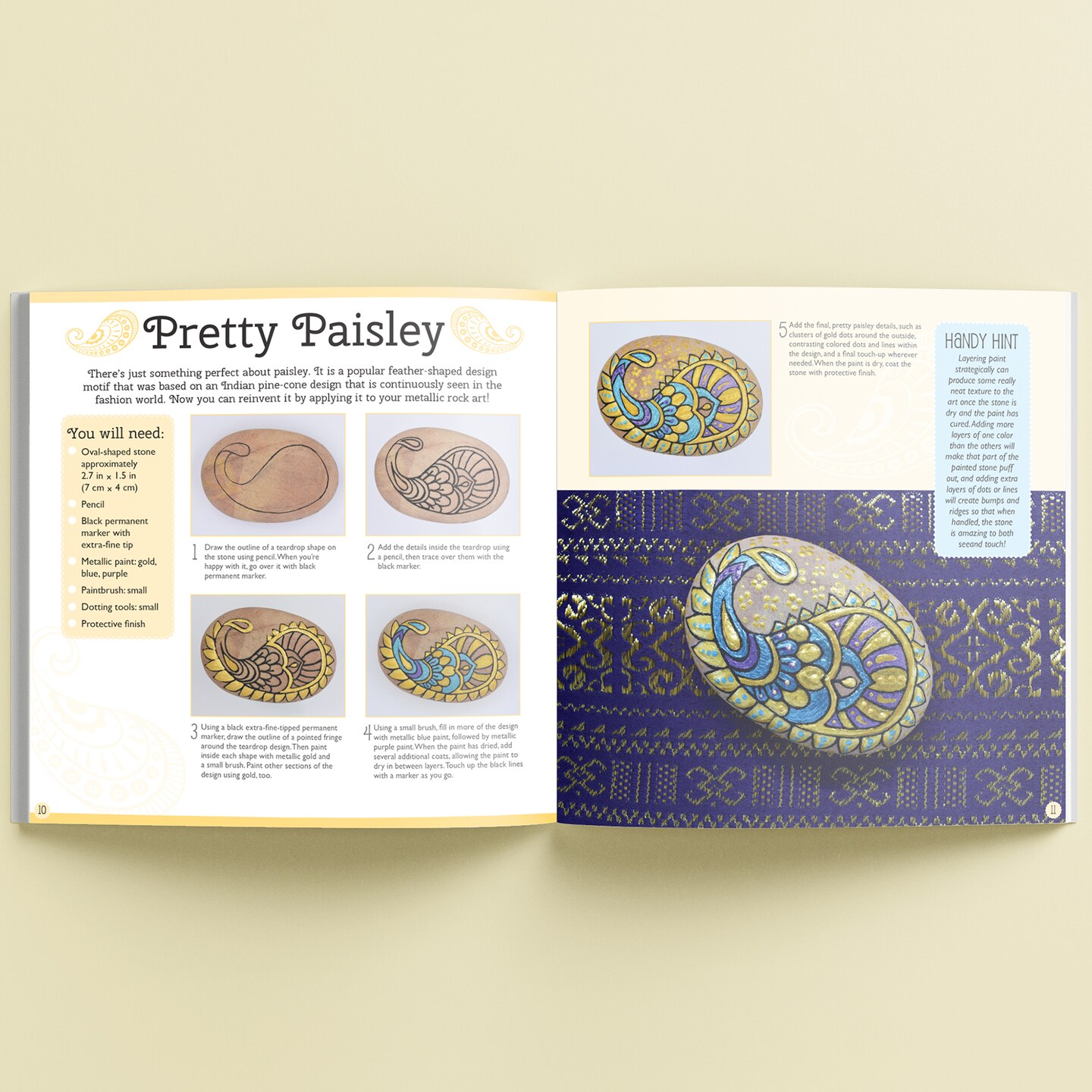 Metallic Rock Painting Box Set - DIY Rock Painting for Adults - Rocks, Brush, Paint Included - Mandala Stone Artist - Create Rock Artwork at Home - Arts and Craft for Adults - Adult Hobbies