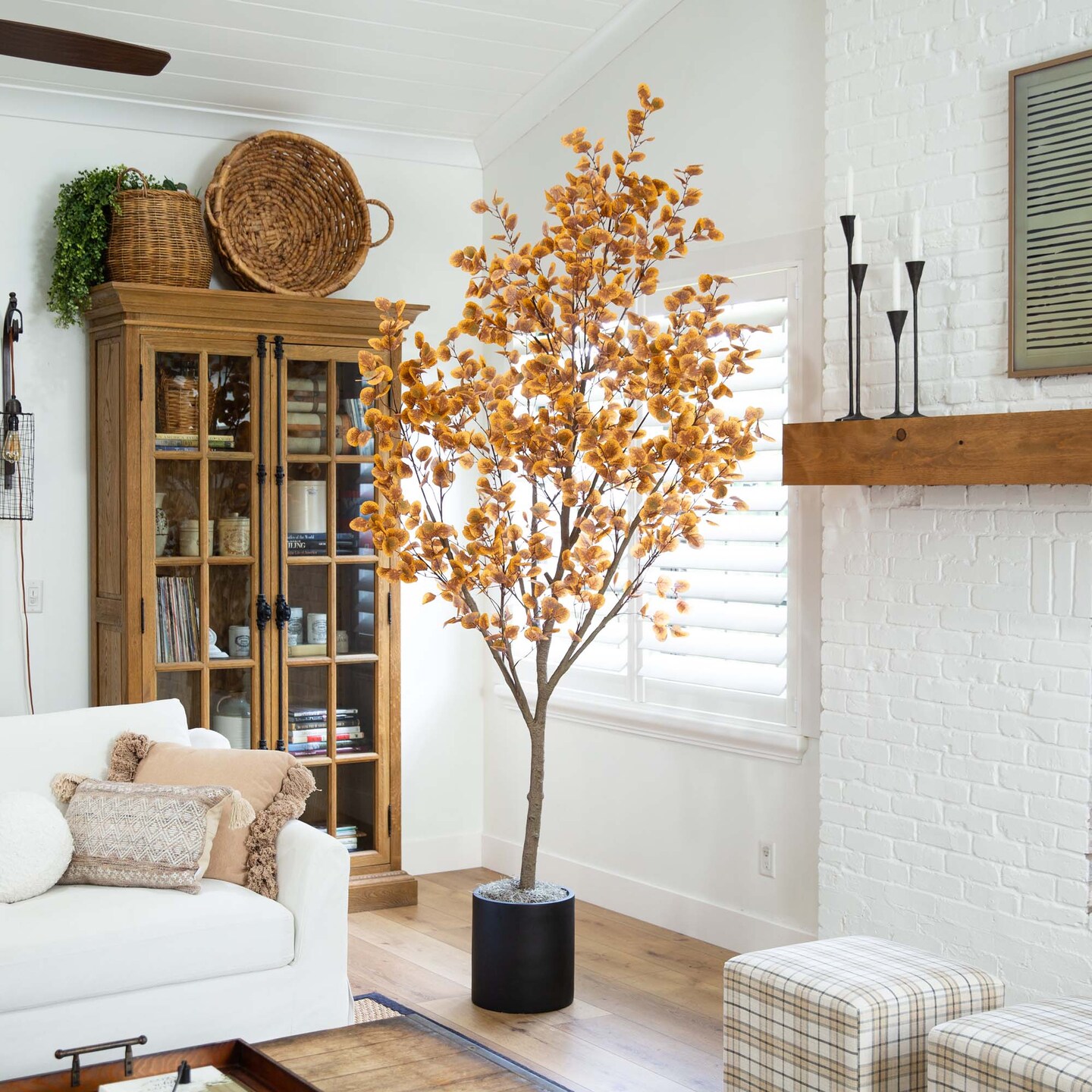 Nearly Natural Eucalyptus Artificial Tree with Planter - 9&#x27; - Unlit
