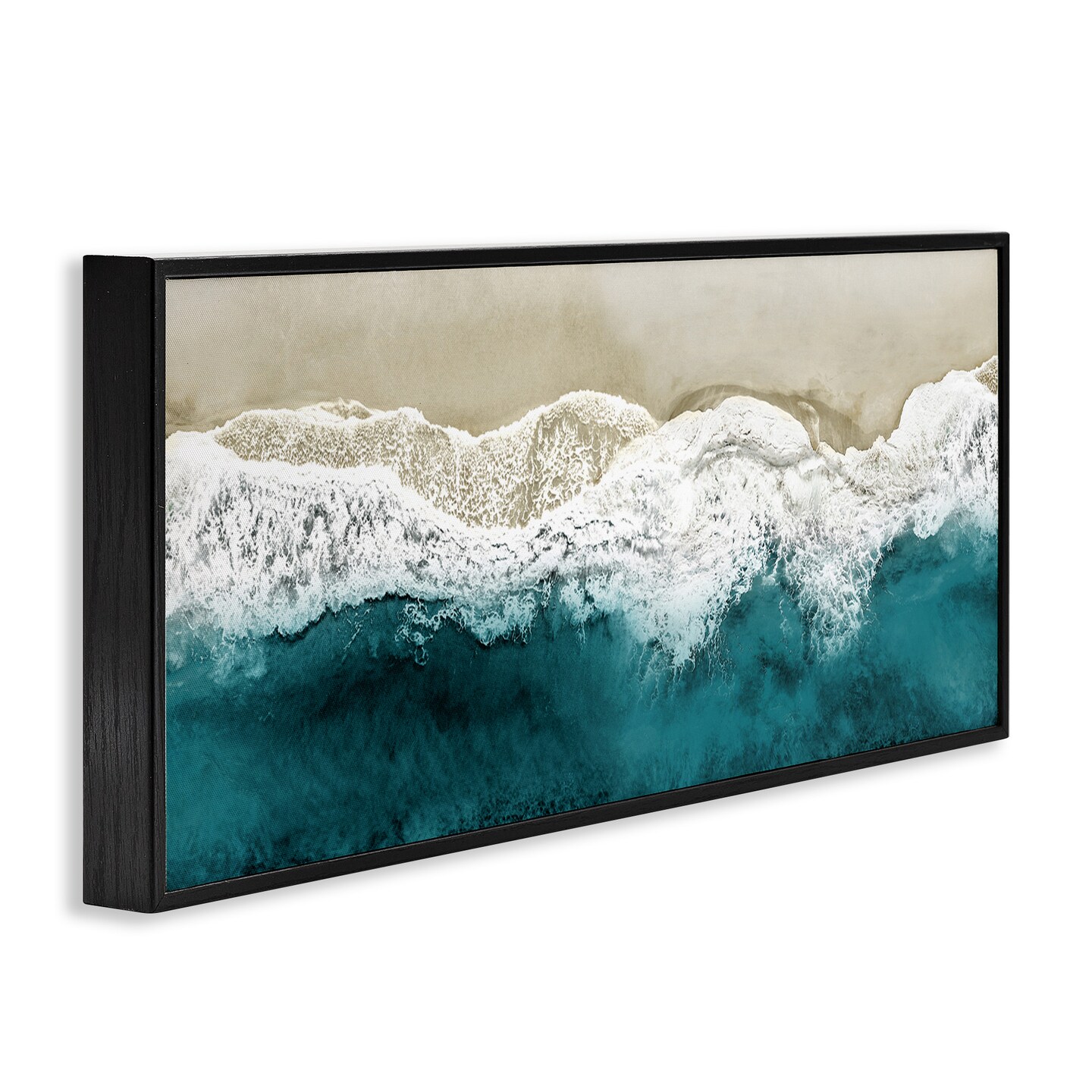 Stupell Industries Foamy Beach Coast Deep Ocean Framed Giclee Art