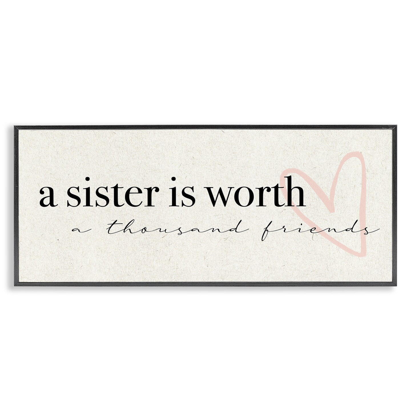 Stupell Industries Sister Worth Thousand Friends Phrase Framed Giclee Art