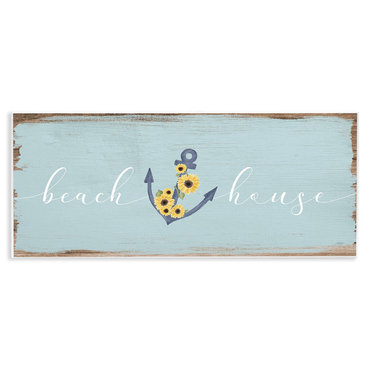 Stupell Industries Beach House with Floral Anchor Wall Plaque Art