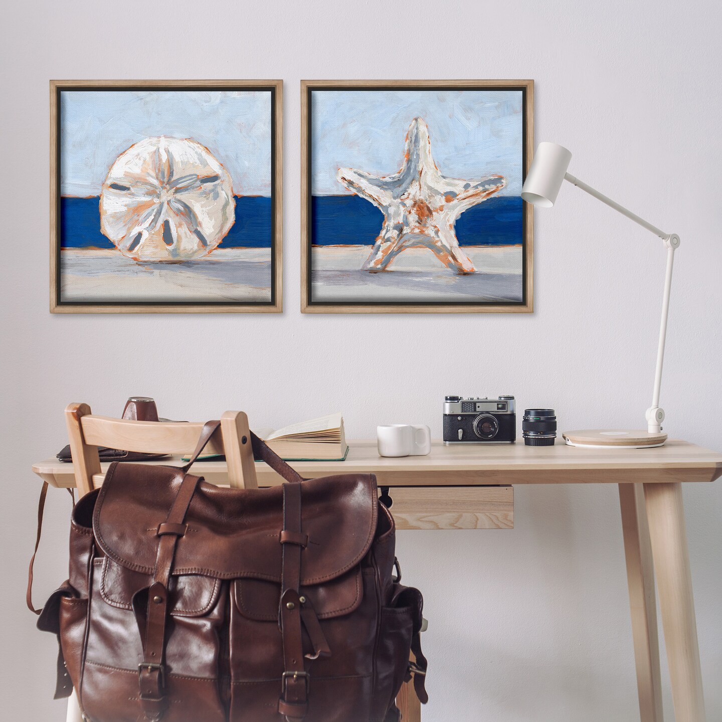 Stupell Industries Sea Life Starfish Seashell Painting Framed Floater Canvas Wall Art
