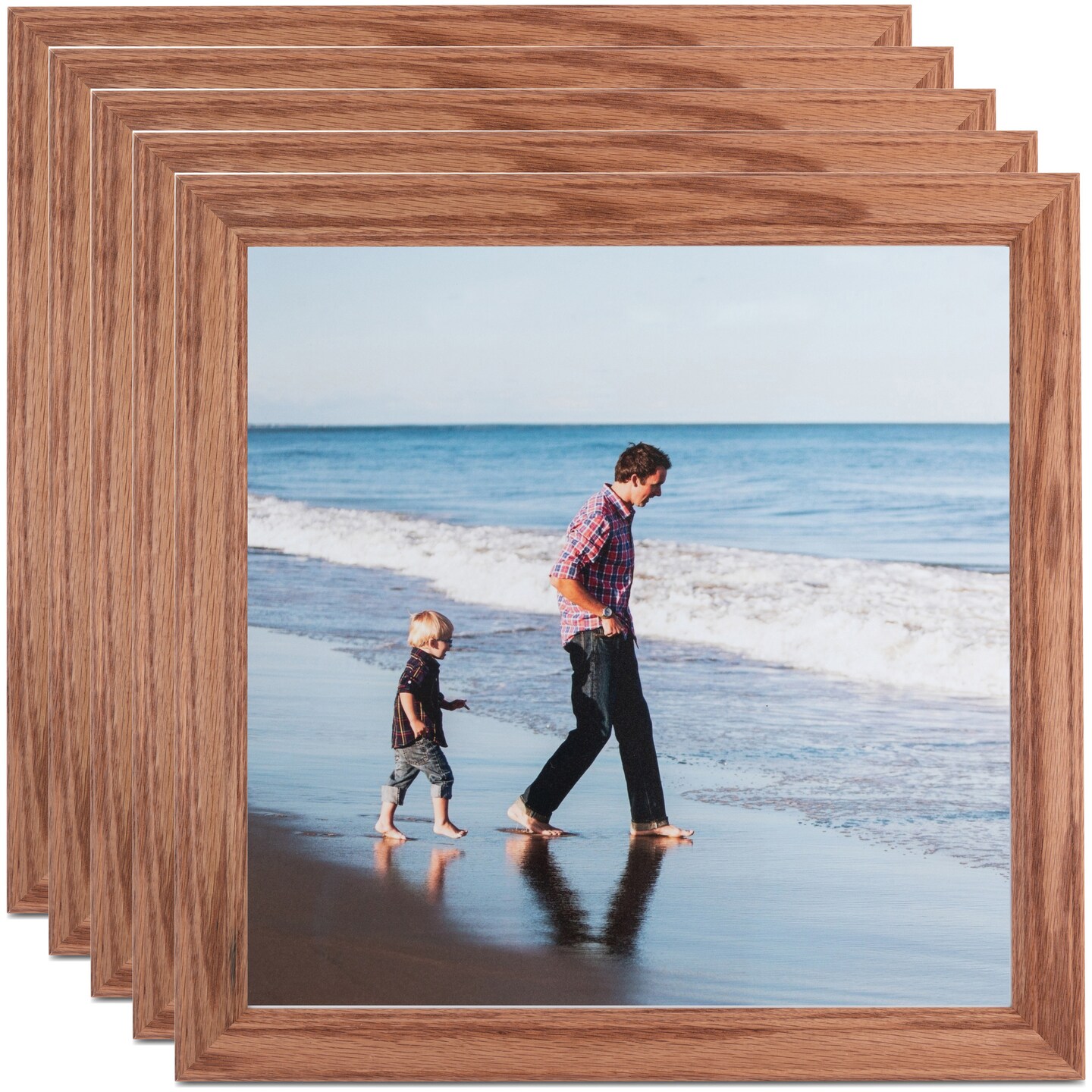 ArtToFrames 5x5 Inch Traditional Picture Frame, Multi Pack, Comes with Regular Glass (WOMPack-8-5x5)